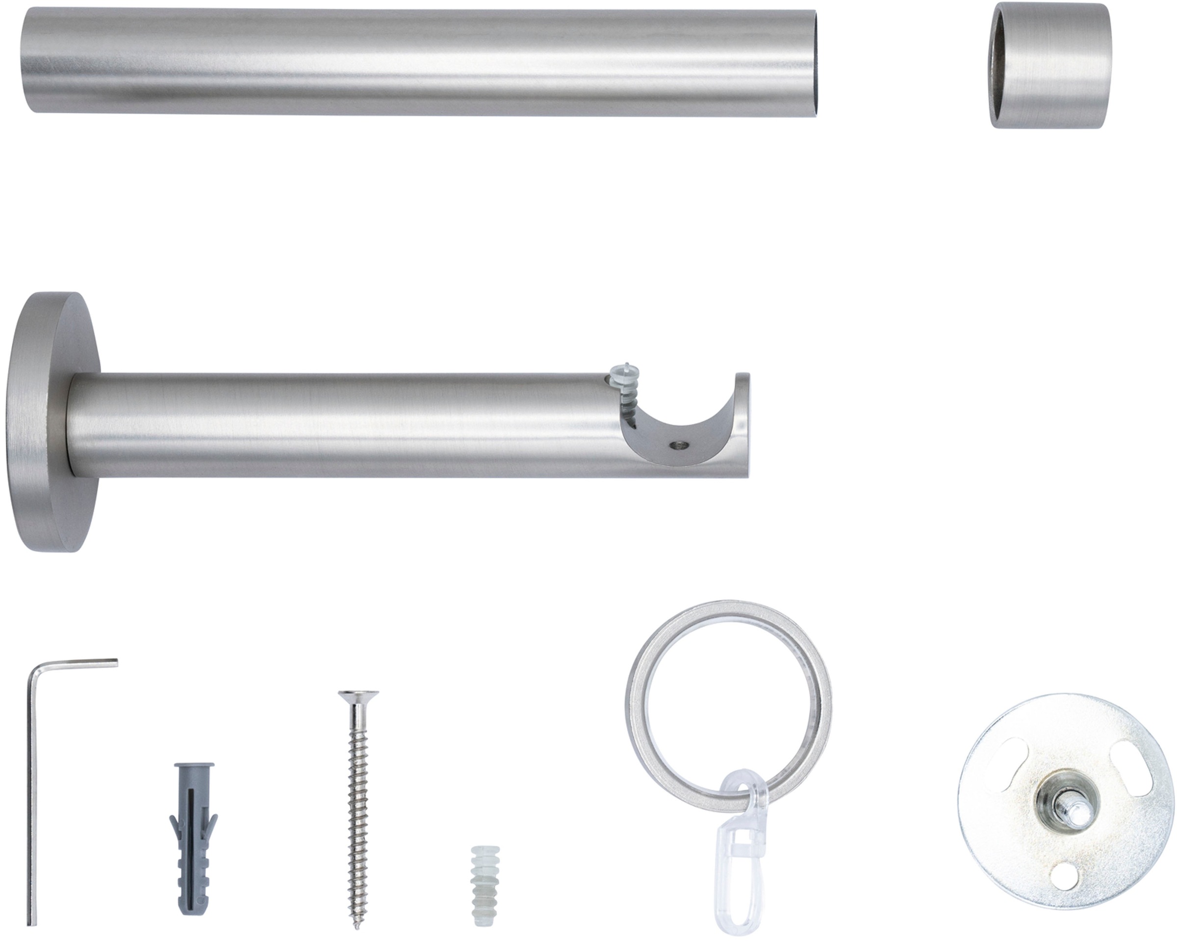 mydeco Gardinenstange »20mm Cap Wandträger 12 cm«, 1 läufig-läufig, Fixmaß