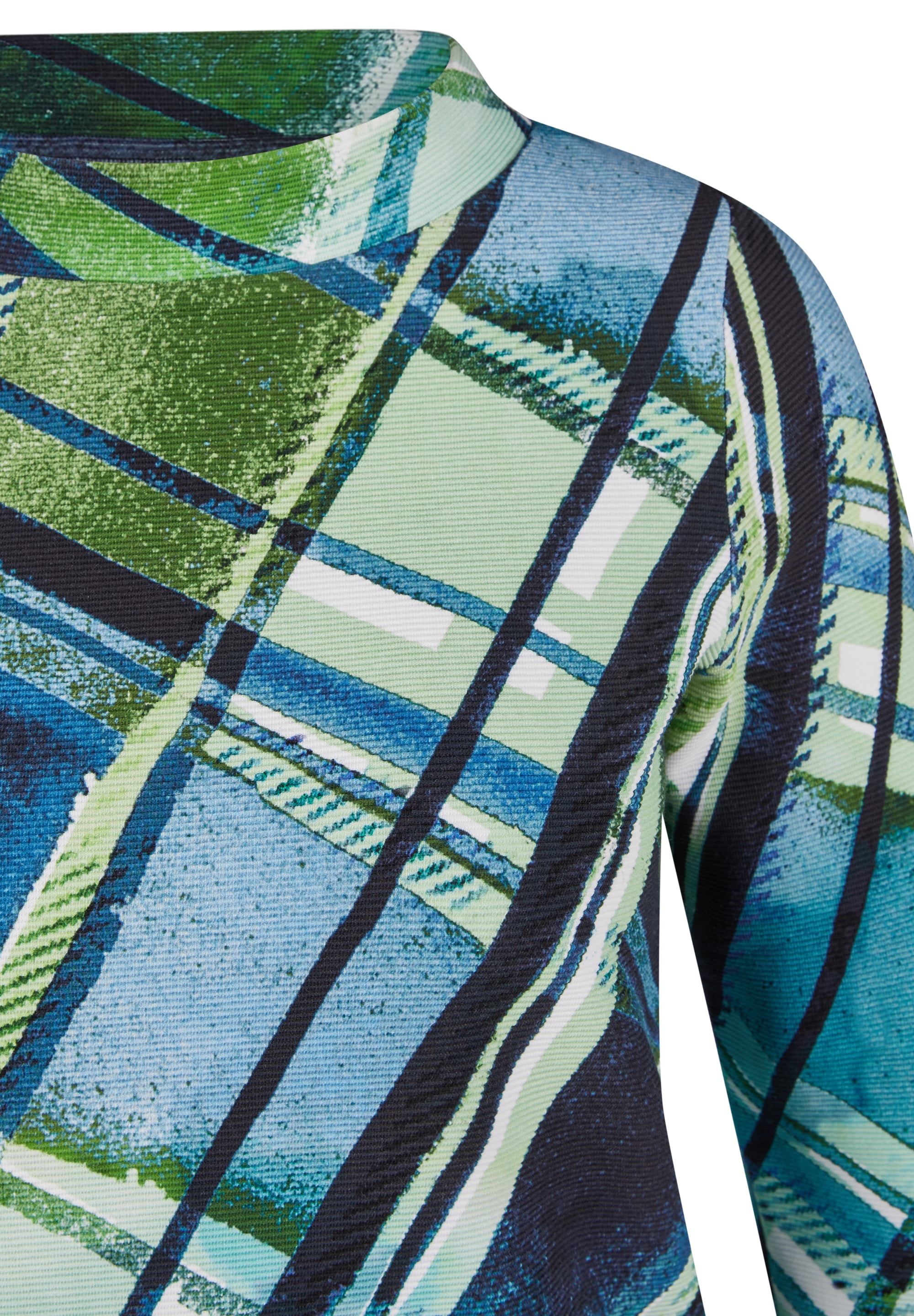 Rabe 3/4-Arm-Shirt , mit grafischem Muster und Stehkragen
