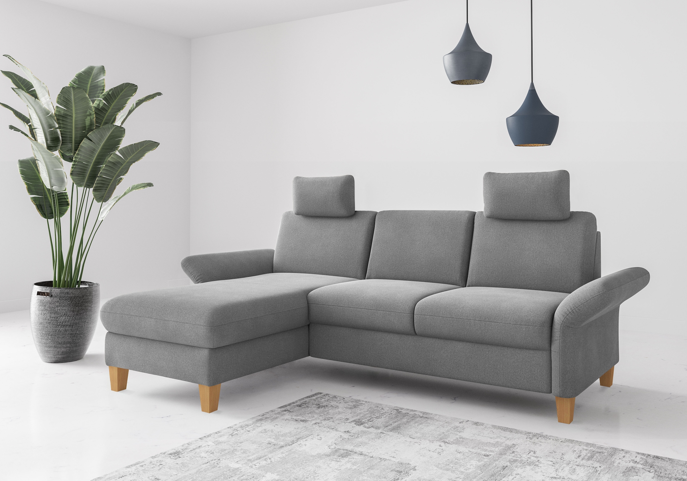 Home affaire Ecksofa "Rochelle", wahlweise mit Armlverstellung, Klappbett m günstig online kaufen