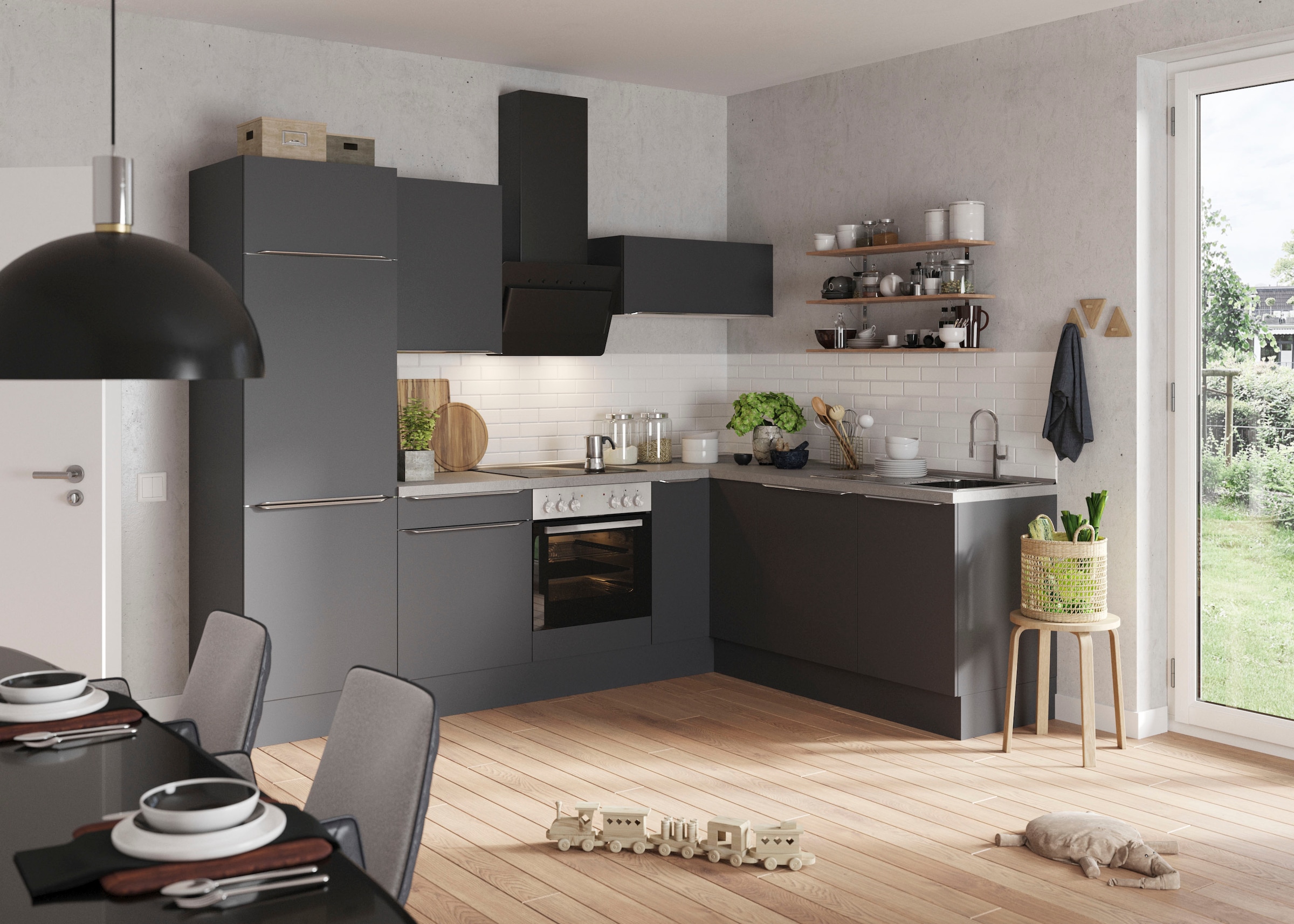 OPTIFIT Winkelküche »Aken«, ohne E-Geräte, Stellbreite 200 x 270 cm