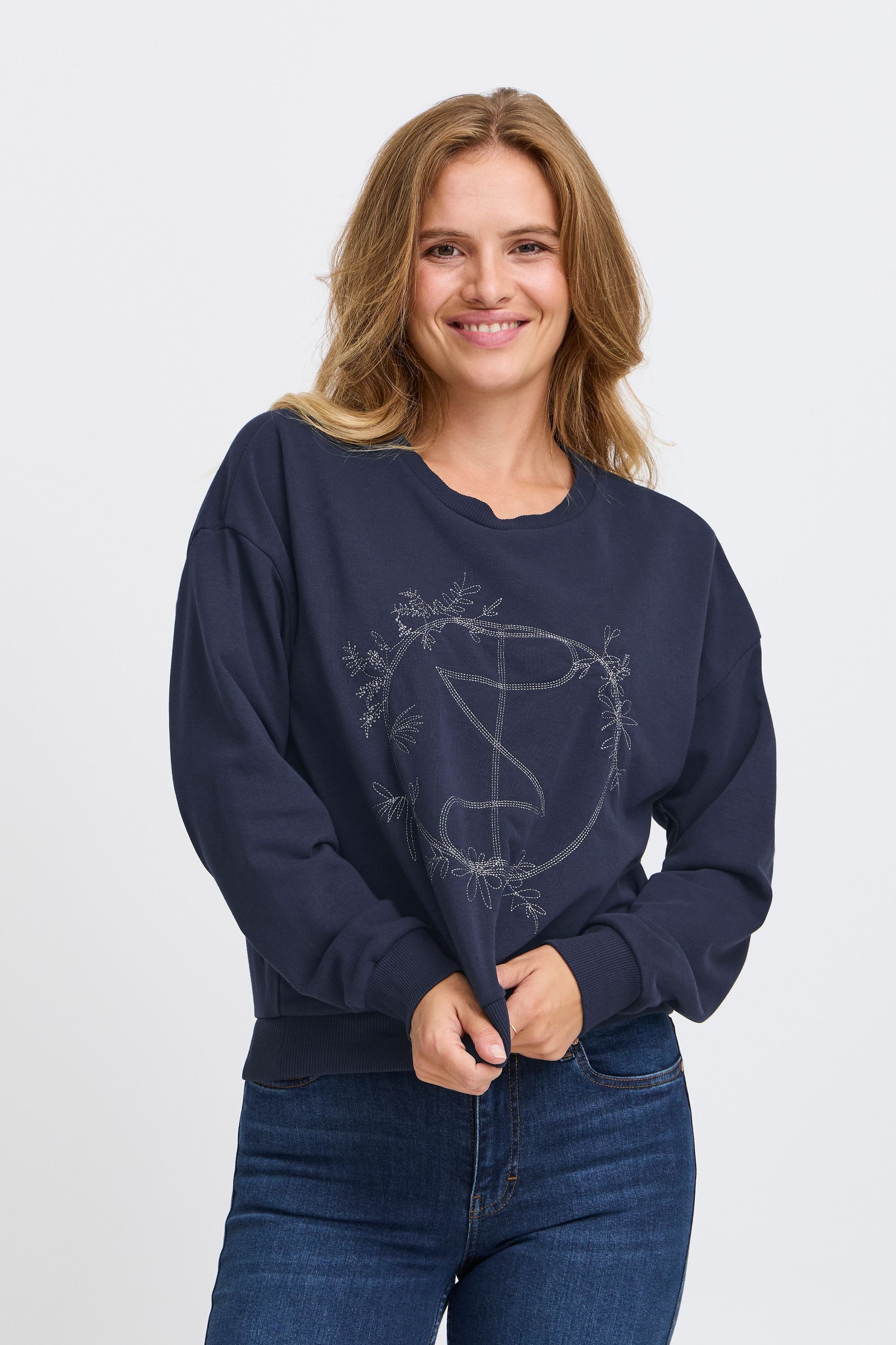 Pulz Jeans Rundhalspullover »Rundhalspullover PZTABITA Logo Sweatshirt«