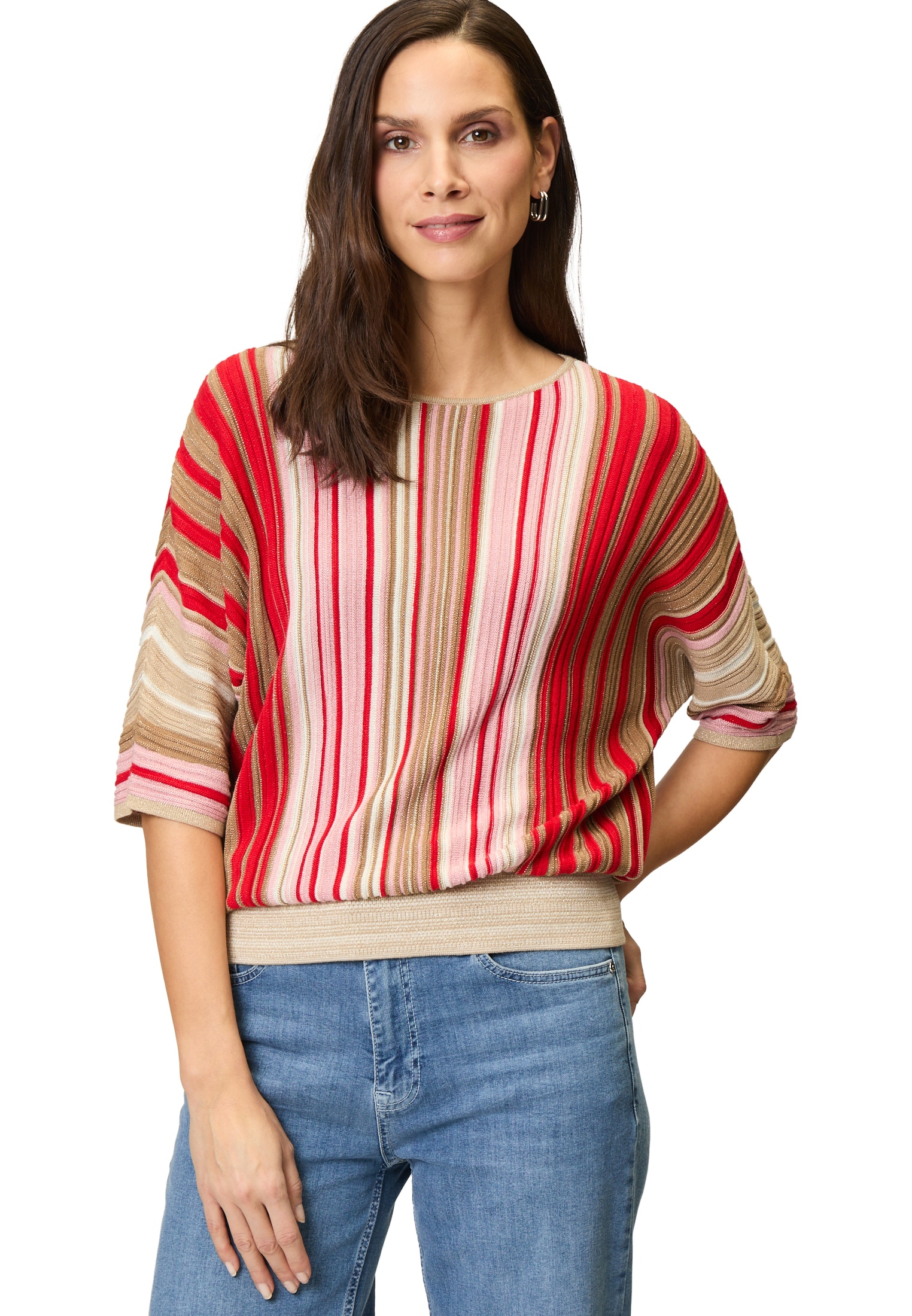 Zero Strickpullover "zero Damen Oversized-Pullover gestreift", (1 tlg.), Pl günstig online kaufen