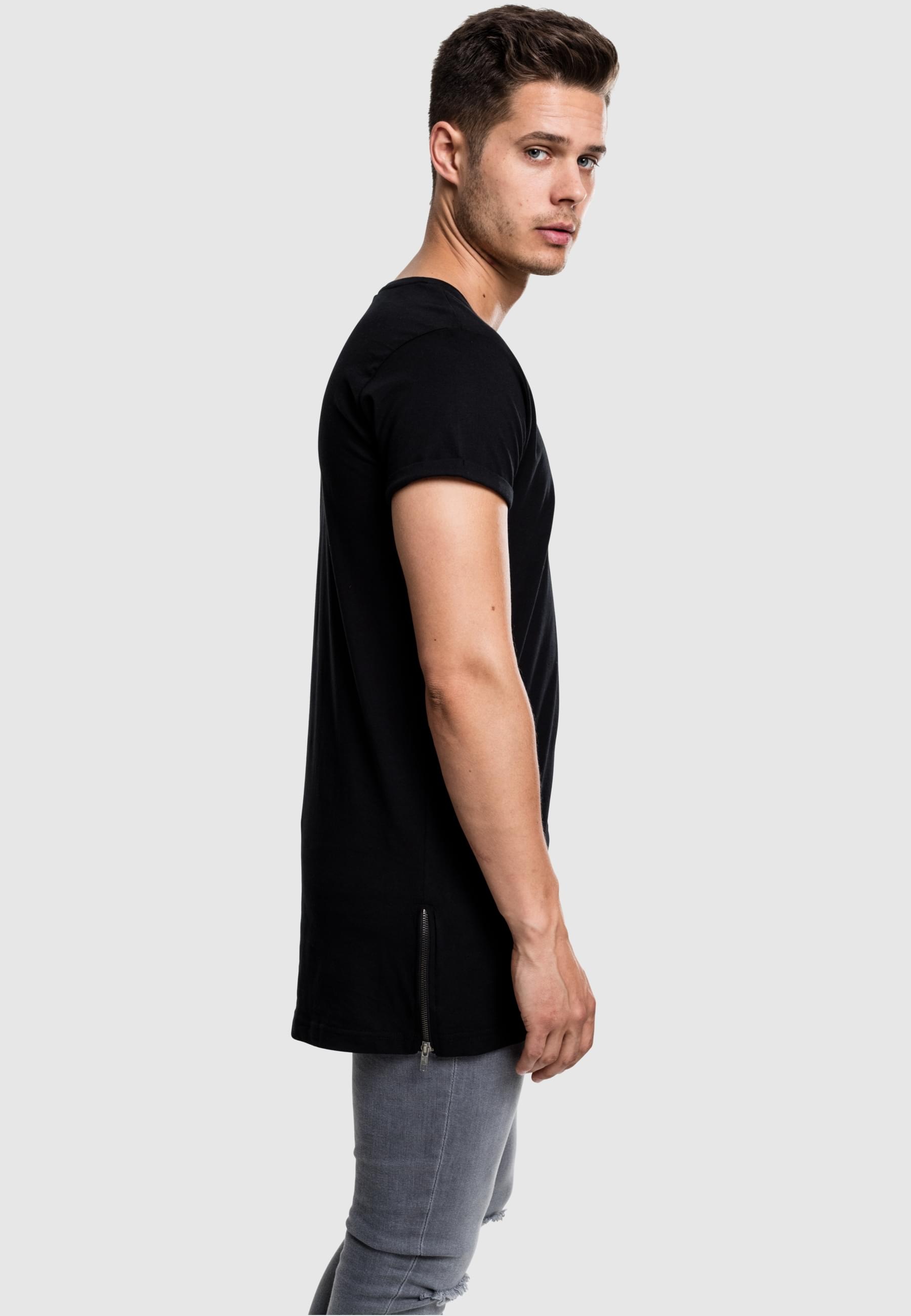 URBAN CLASSICS T-Shirt »Urban Classics Herren Long Shaped Side Zip Tee«, (1 tlg.)