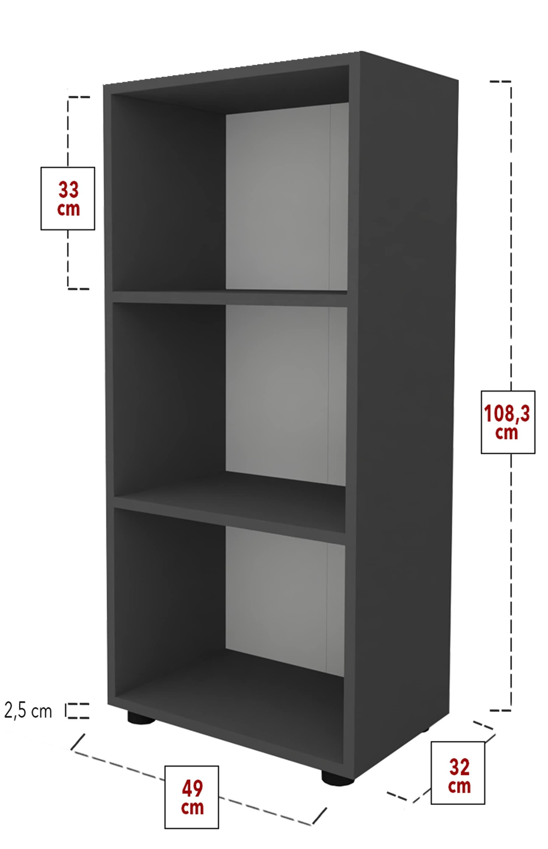 VCM Bücherregal »Holz Büro Regal Bücher Ordner Aktenregal Ulas 3f«