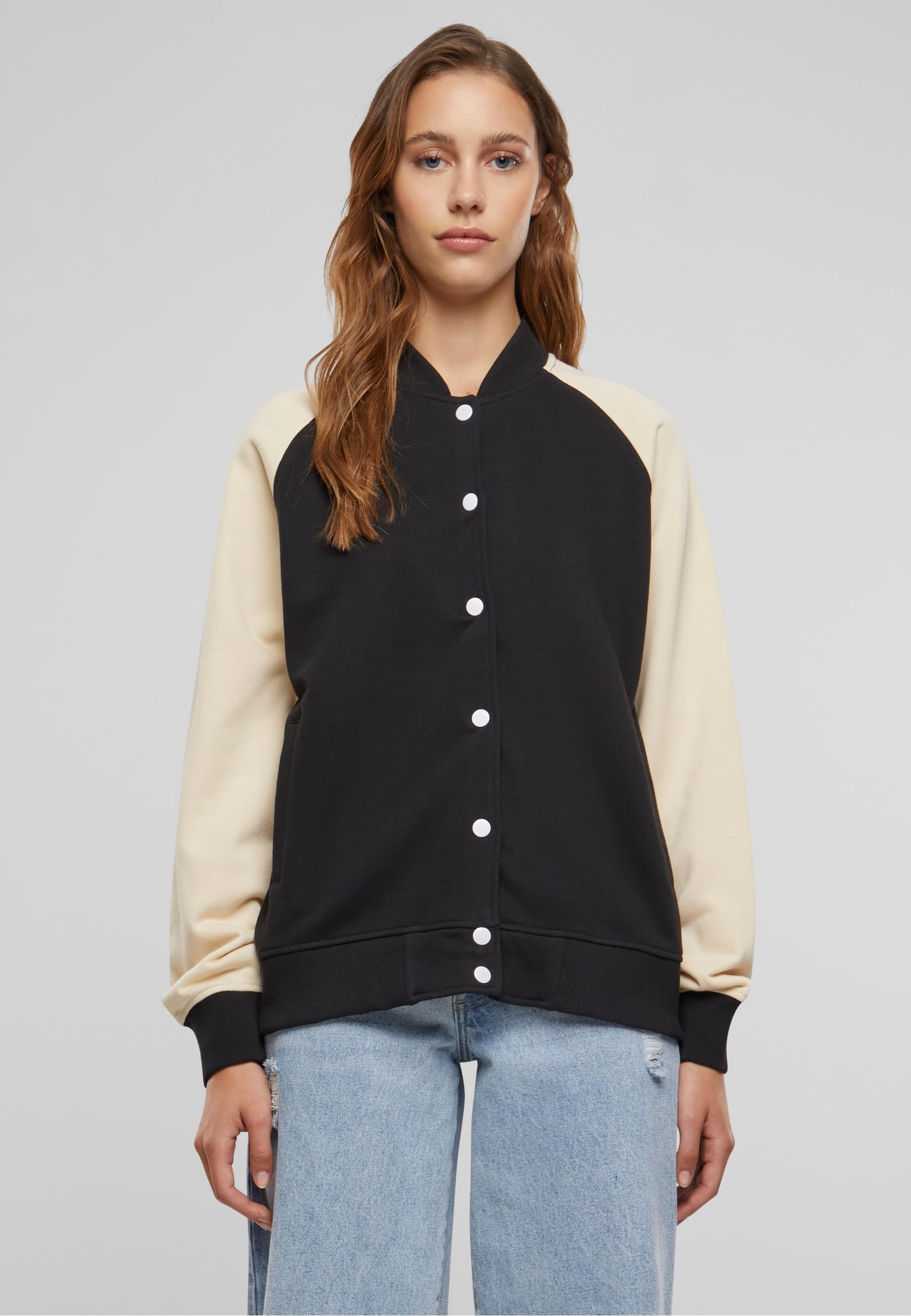 URBAN CLASSICS Collegejacke »Urban Classics Ladies Light Terry Raglan College Jacket« 1 Stk. tlg. ohne Kapuze