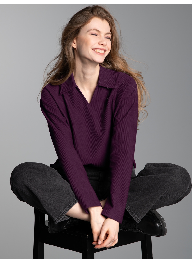 Trigema Poloshirt "TRIGEMA Sweatshirt mit Kragen und V-Ausschnitt", 1 Stk. günstig online kaufen