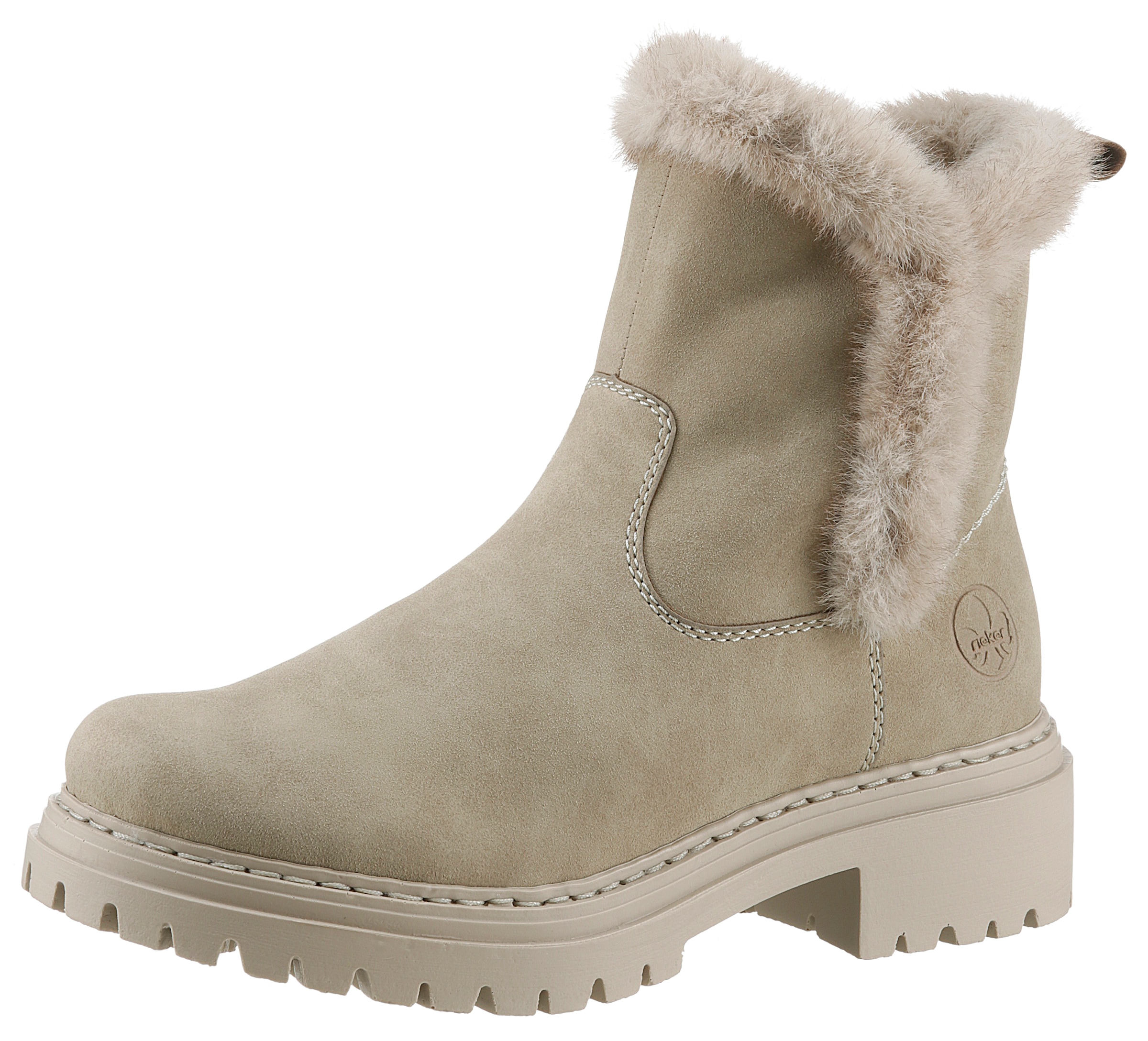 Winterstiefelette, Winterboots, Profilsohle, Blockabsatz, mit Innen-Reißverschluss