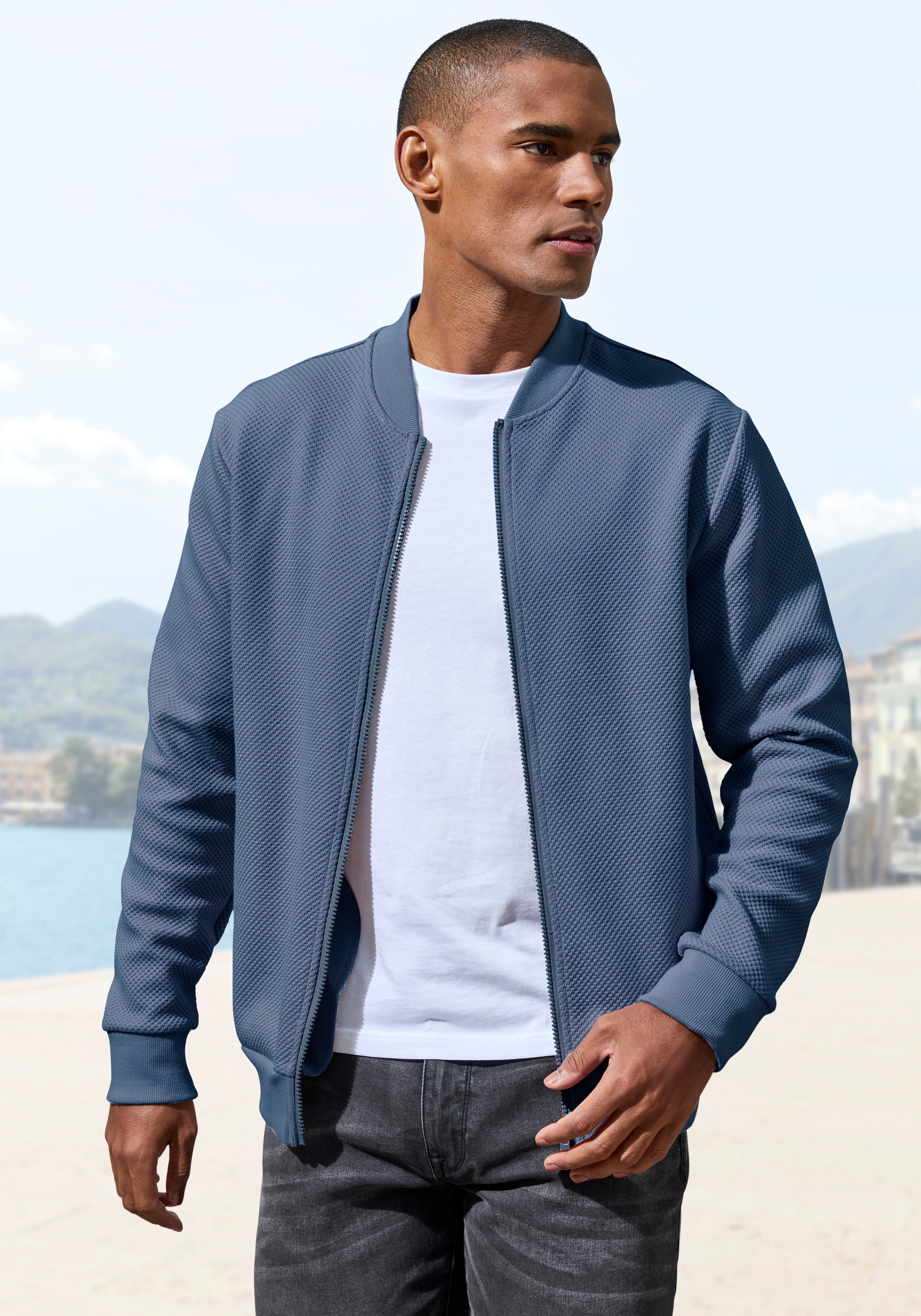 John Devin Sweatjacke "aus Struktur-Qualität" aus Struktur-Qualität günstig online kaufen