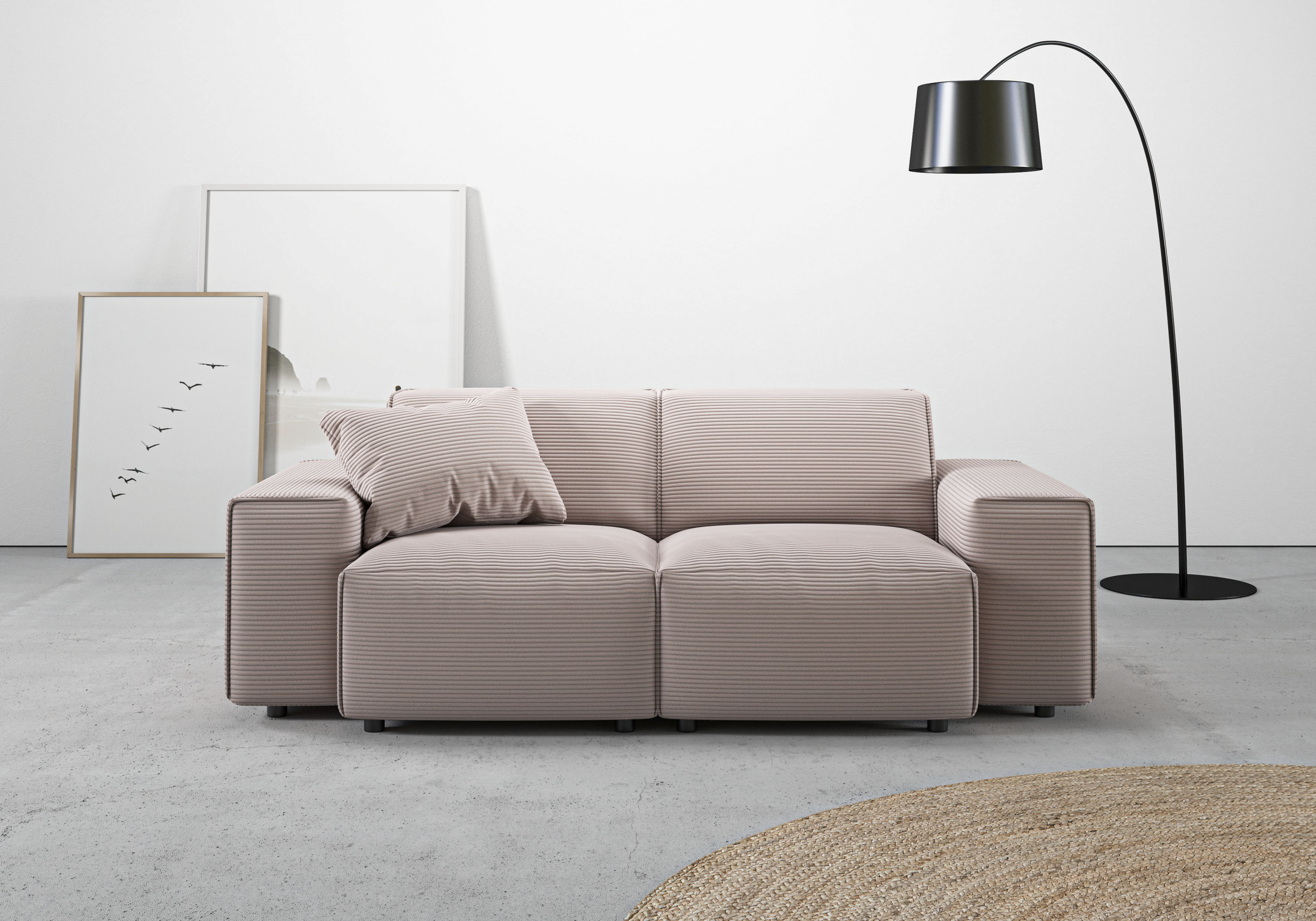 Home affaire 2-Sitzer "Glimminge auch in Breitcord + Feincord + Easy care-Bezug" besondere Kedernähte, Zierkissen