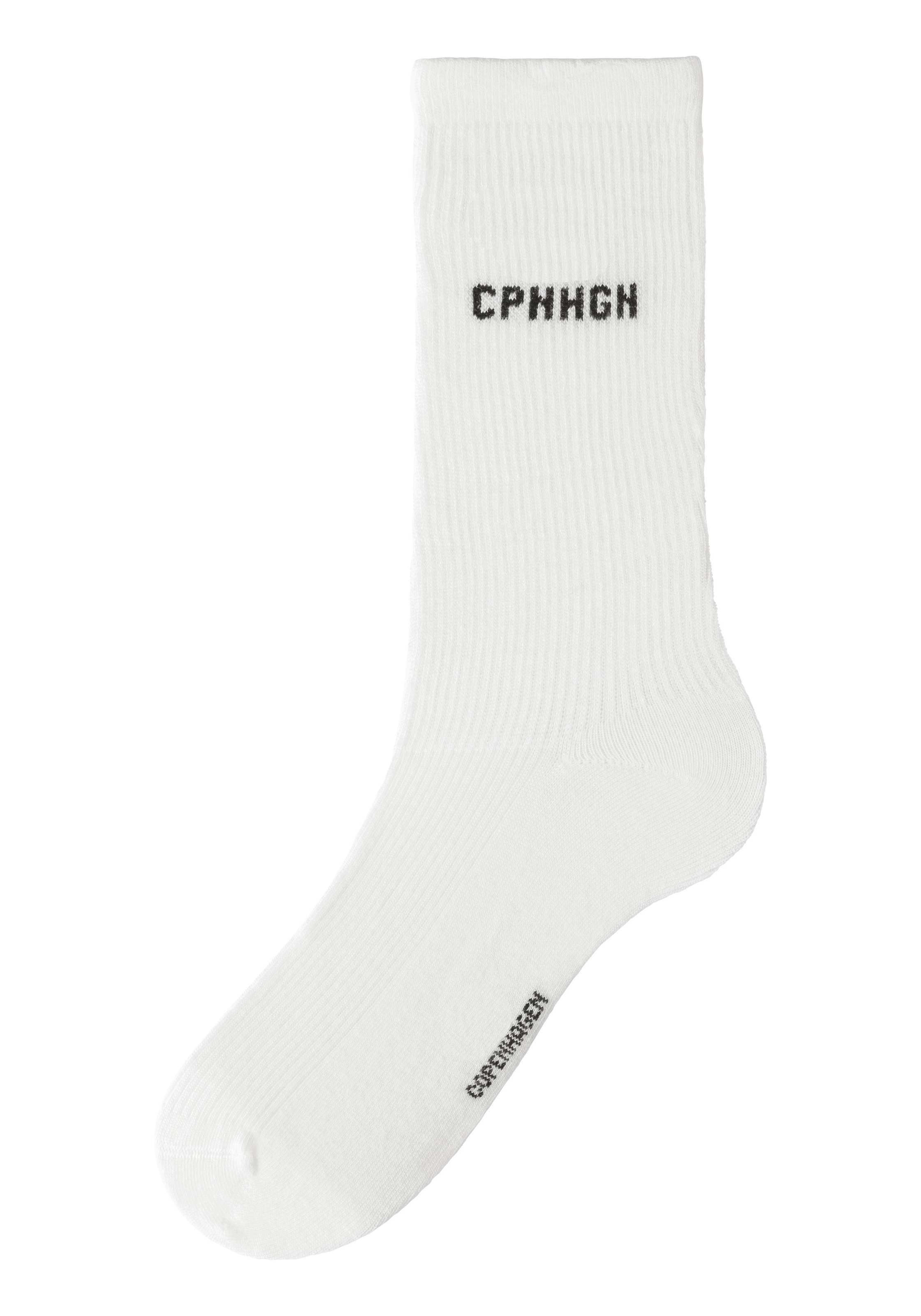 Copenhagen Studios Basicsocken, (Packung, 3 Paar), mit Rippstruktur und Stickerei