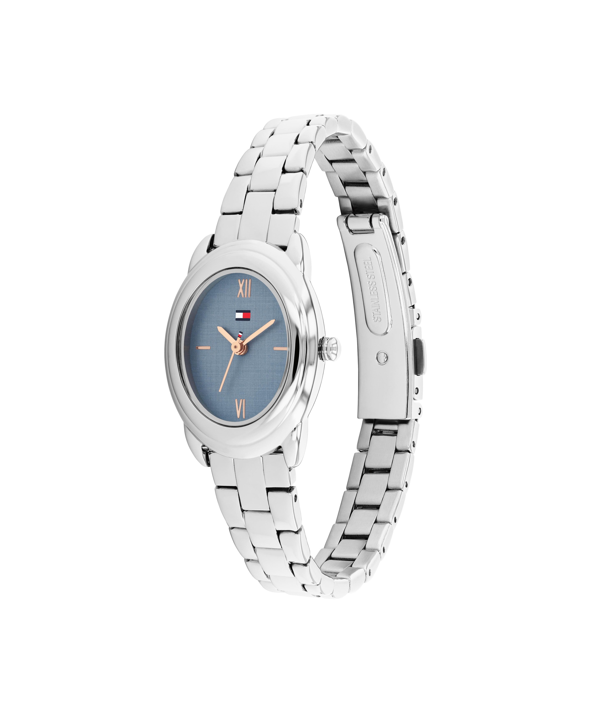 Tommy Hilfiger Quarzuhr »Demi Oval« Armbanduhr, Damenuhr, Edelstahlarmband, analog