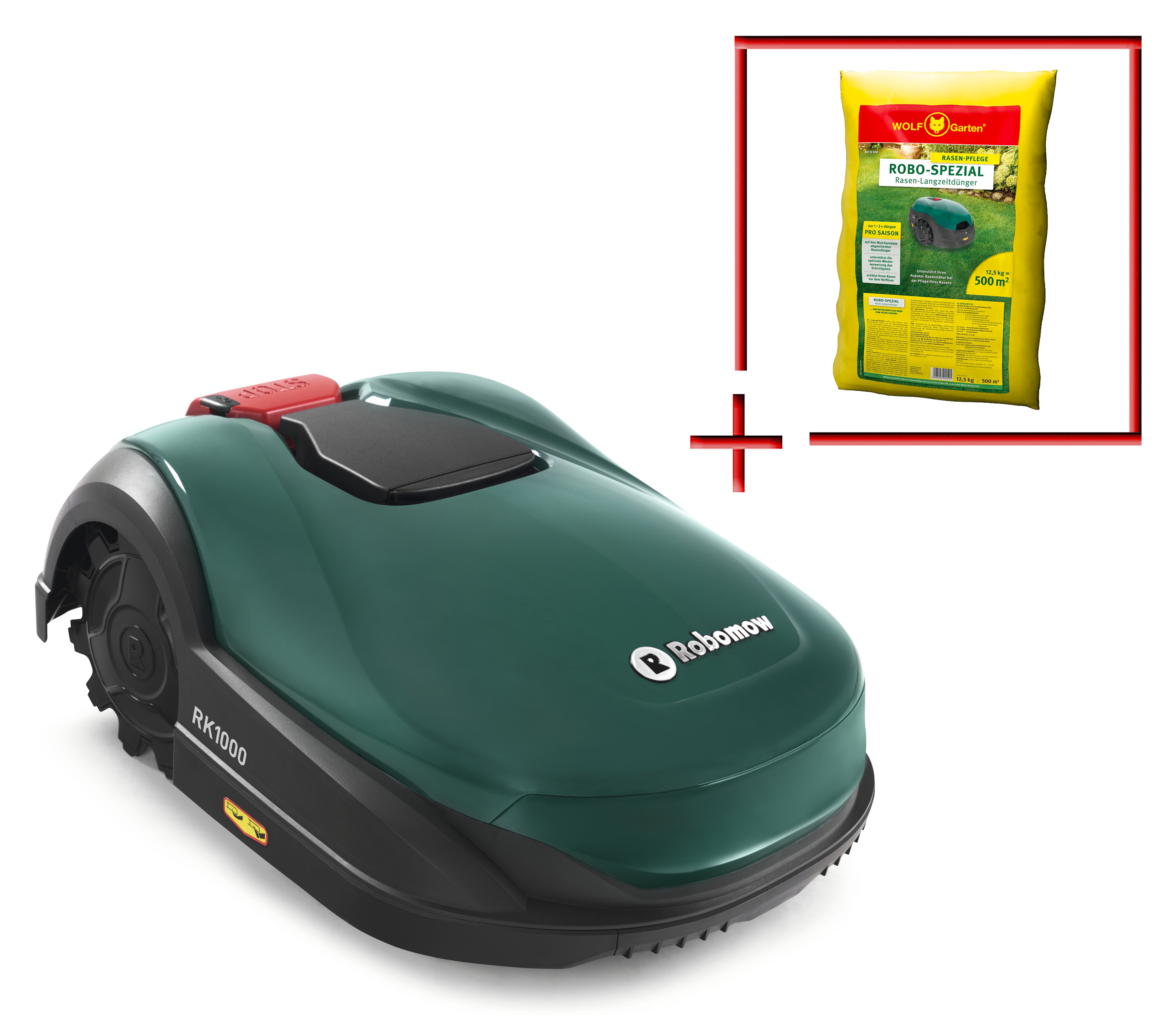Rasenmähroboter »ROBOMOW RK2000«, inkl. 1x WOLF Garten ROBO Spezial Rasendünger für 500m²