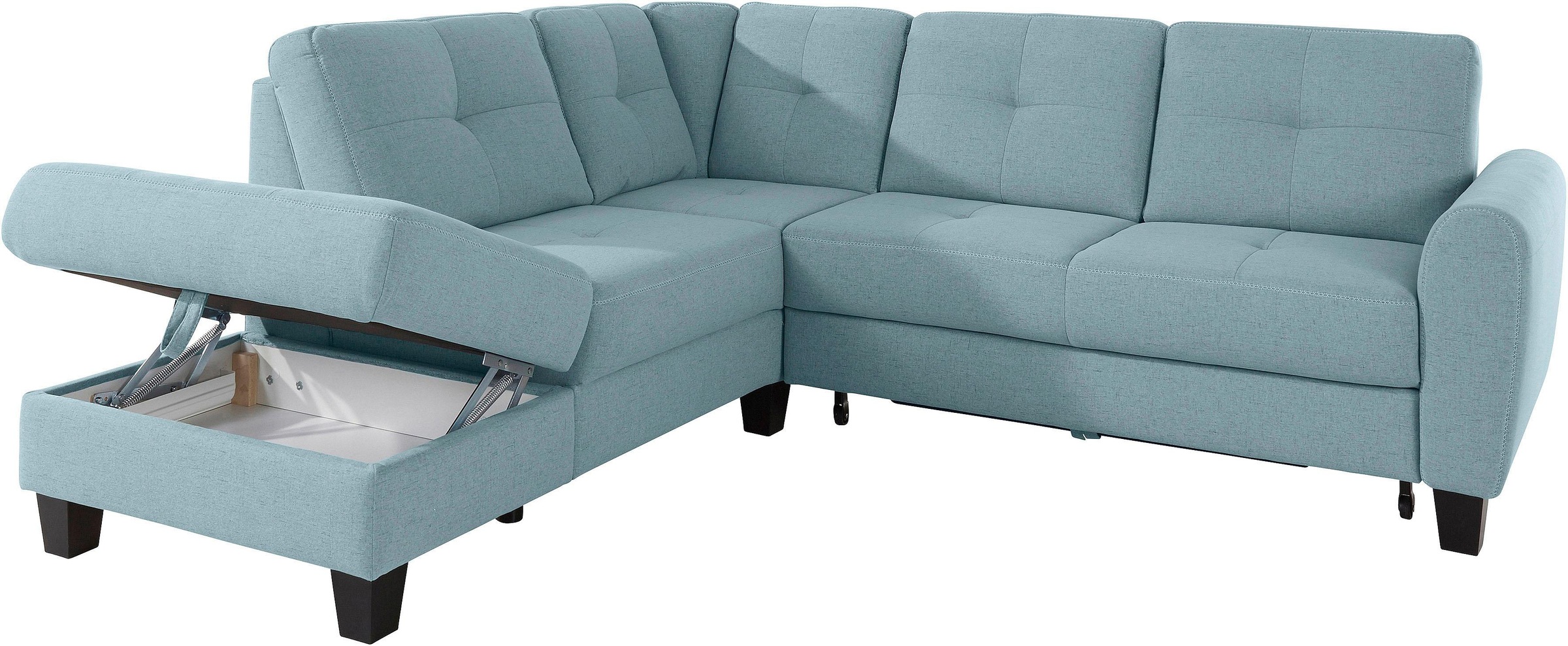 sit&more Ecksofa »Varese L-Form«, mit Federkern, wahlweise mit Bettfunktion und Stauraum