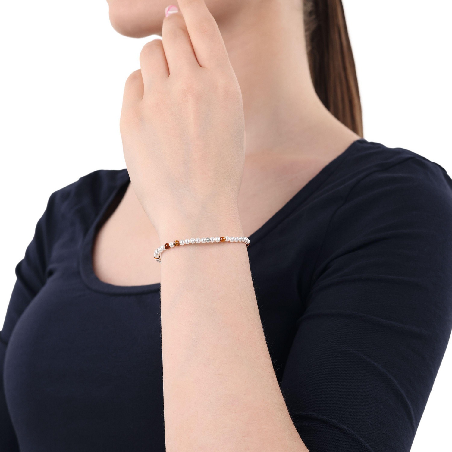Amor Armband »Schmuck Geschenk« mit Tigerauge oder Lapislazuli - mit Muschelkernperle