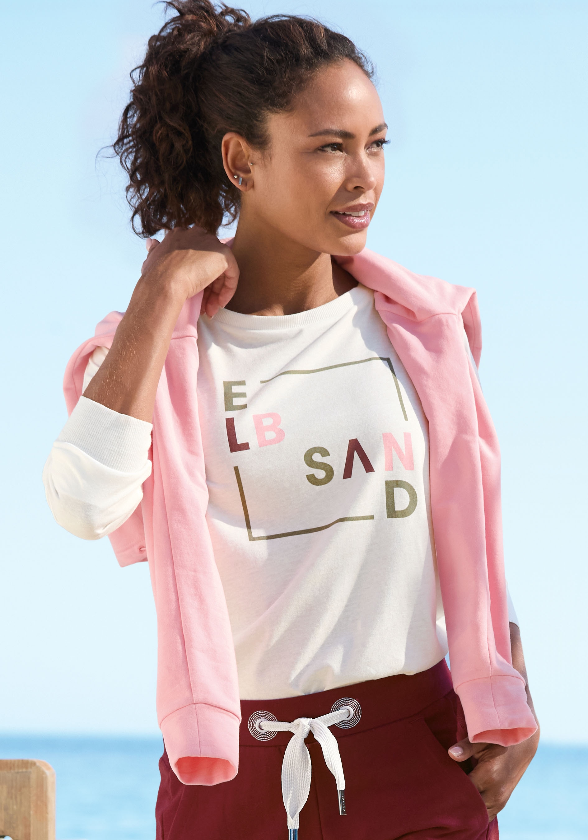 Elbsand Langarmshirt, mit Frontdruck, Longsleeve, lockerer Schnitt günstig online kaufen