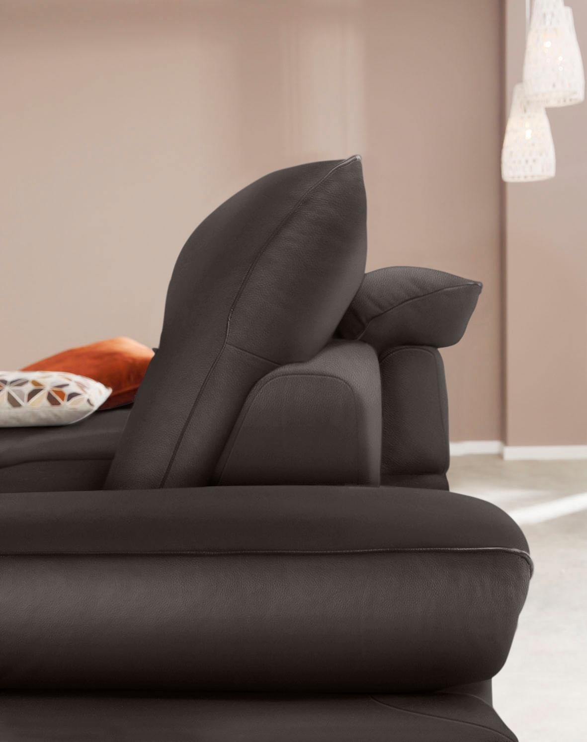 W.SCHILLIG Ecksofa »enjoy&MORE, Designsofa, elegant und bequem, L-Form«, Sitztiefenverstellung, Füße schwarz pulverbeschichtet, Breite 294 cm