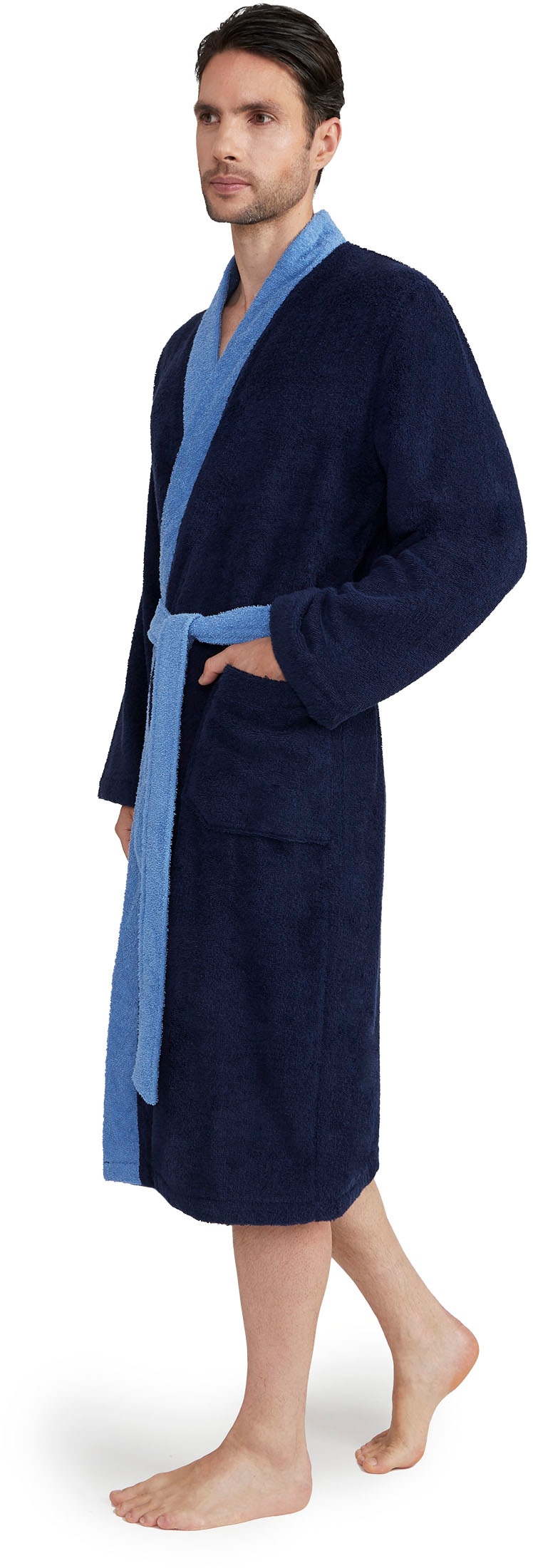 Möve Unisex-Bademantel »Superwuschel Kimono mit Blende«, (1 St.), ideal für Sauna & Spa, Hotelbademantel