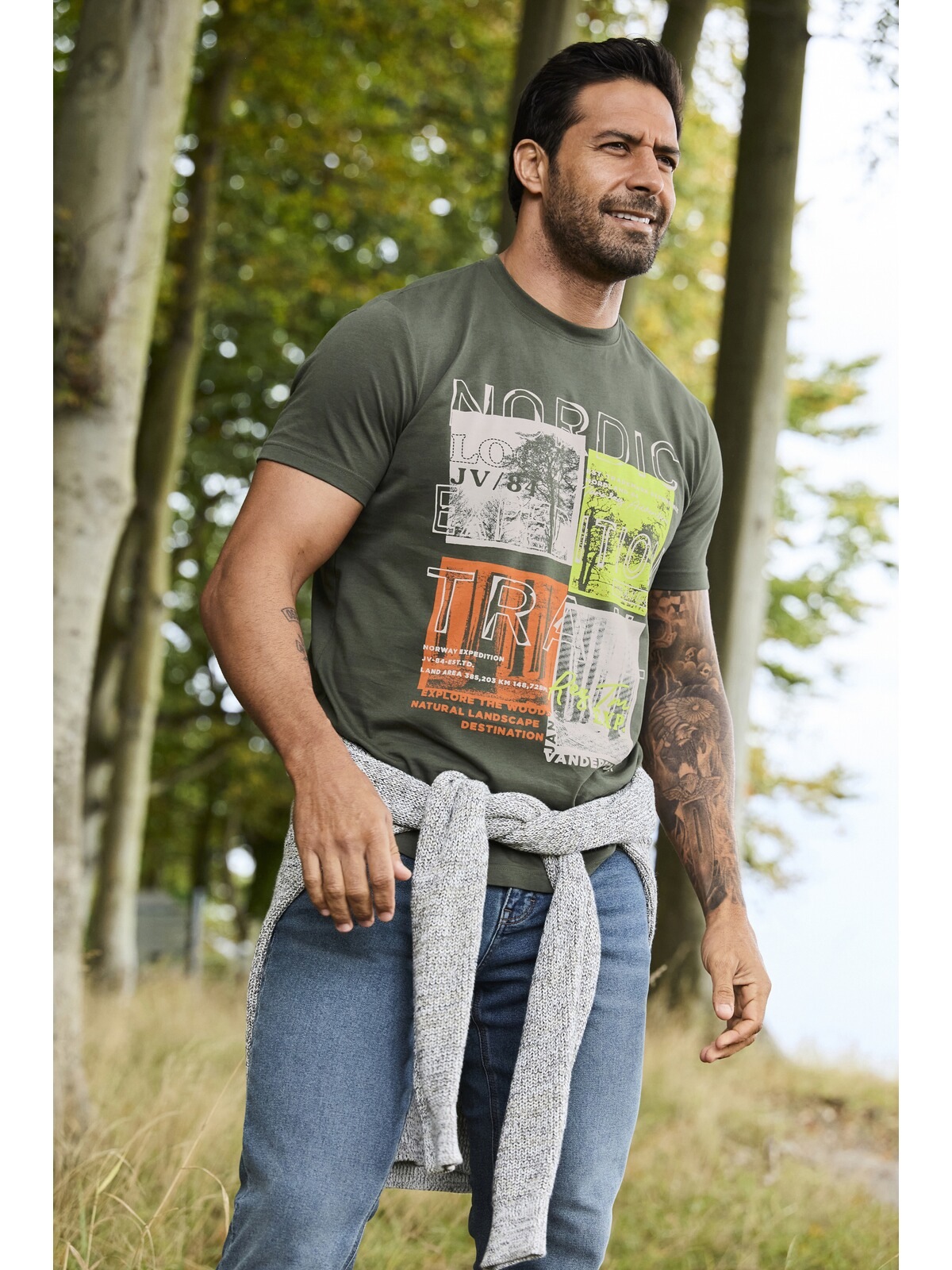 Jan Vanderstorm Rundhalsshirt »T-Shirt TANDRUP«, (1 tlg.), aus luftiger Baumwolle