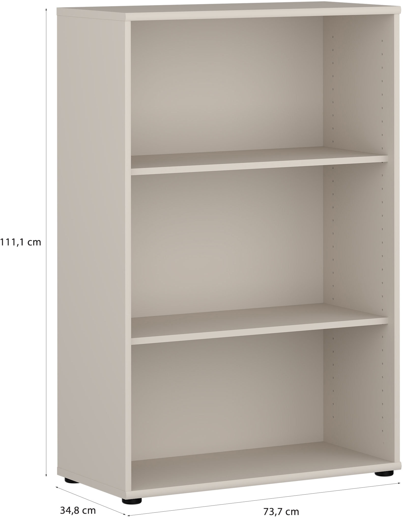 FORTE Regal »Tempra, Mehrzweckregal, Höhe 111,1cm, 2 Ablageböden« Breite 73,7 cm