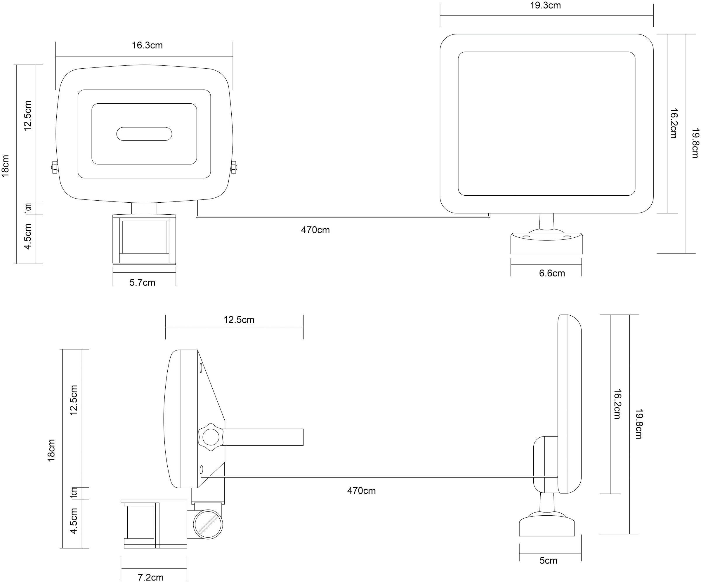 GLOBO LIGHTING LED Solarleuchte »SOLAR« LED-Modul 1 Stk. Warmweiß Schwarze Solarleuchte mit Sensor, IP44, Akku 2000mAh