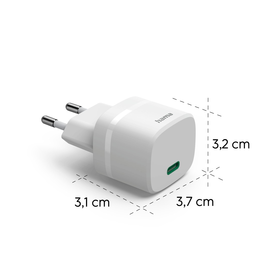 Hama USB-Ladegerät »USB-C-Ladeadapter 30 W für Smartphone und Tablet« GaN-Technologie, Power Delivery, Quick Charge, kompakte Bauform