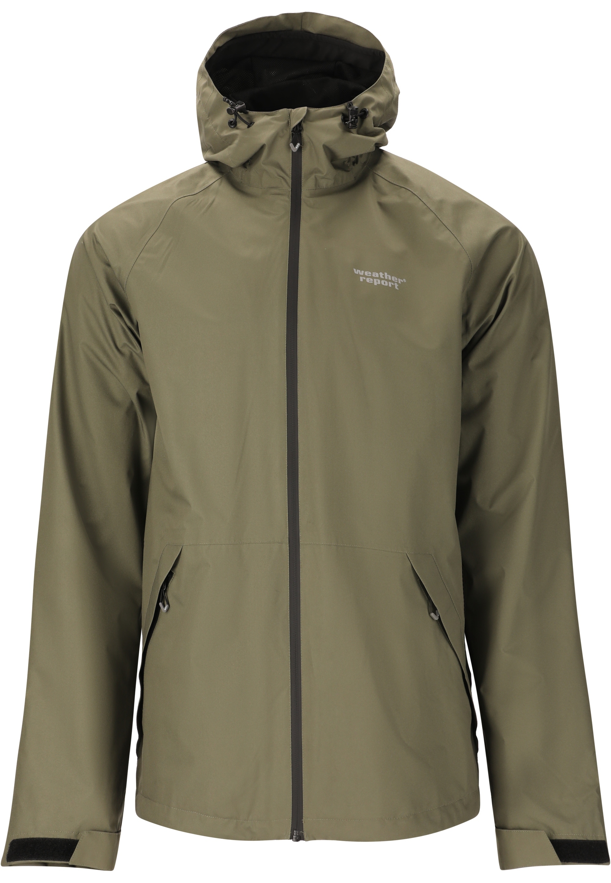 Regenanzug WEATHER REPORT "Gust Jr.", Jungen, Gr. 152, grün, 100% Polyester, unifarben, Sportanzüge Regenanzug, Mit 10.000 mm Wassersäule