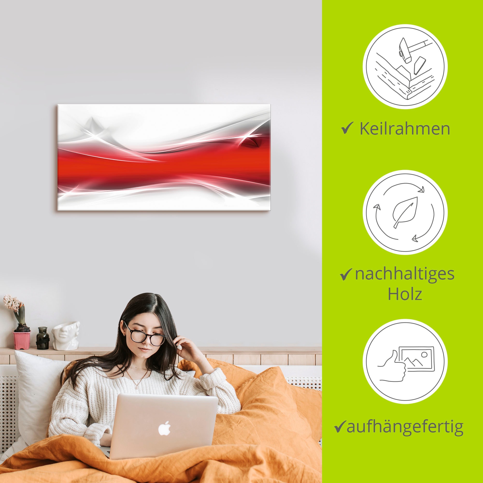 Artland Wandbild »Kreatives Element«, Gegenstandslos, (1 St.), als Leinwandbild, Wandaufkleber in verschied. Größen