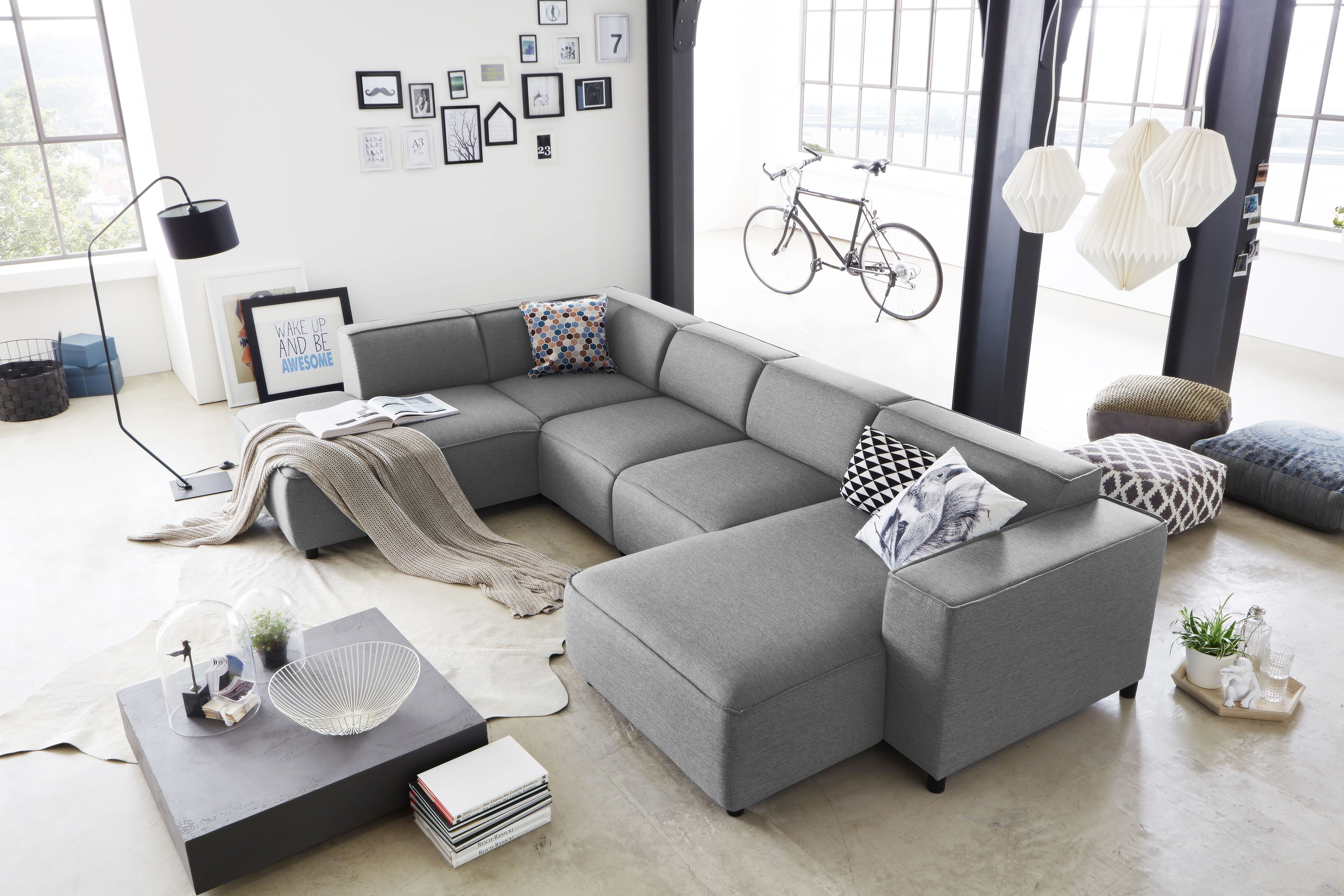 OTTO home Wohnlandschaft "Bulky U-Form" in U-Form und XXL Sitzfläche, modular aufgebaut