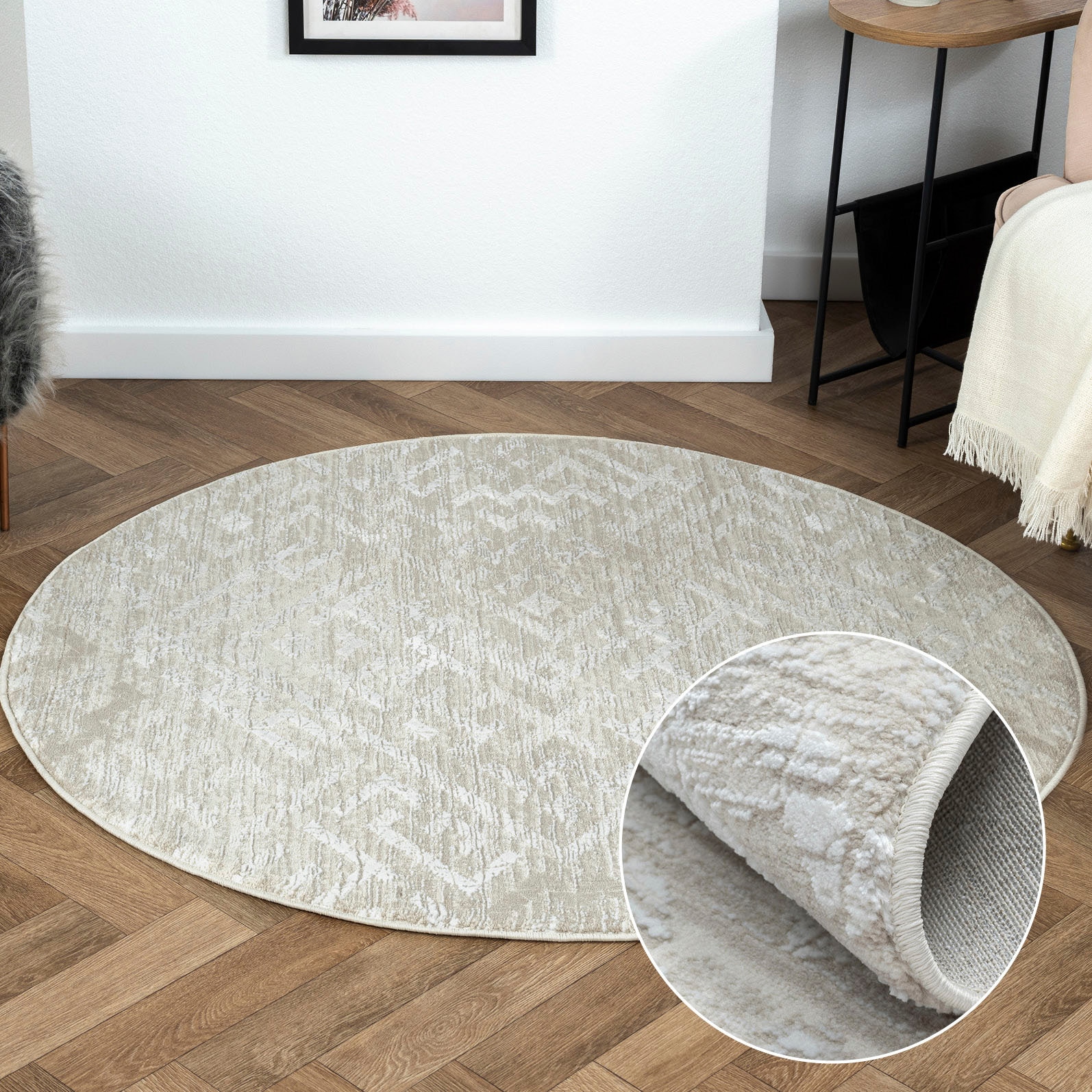 Myflair Möbel & Accessoires Teppich »My Type 2«, rund, Kurzflor,  Ethno-Style, besonders weich durch Microfaser kaufen | BAUR