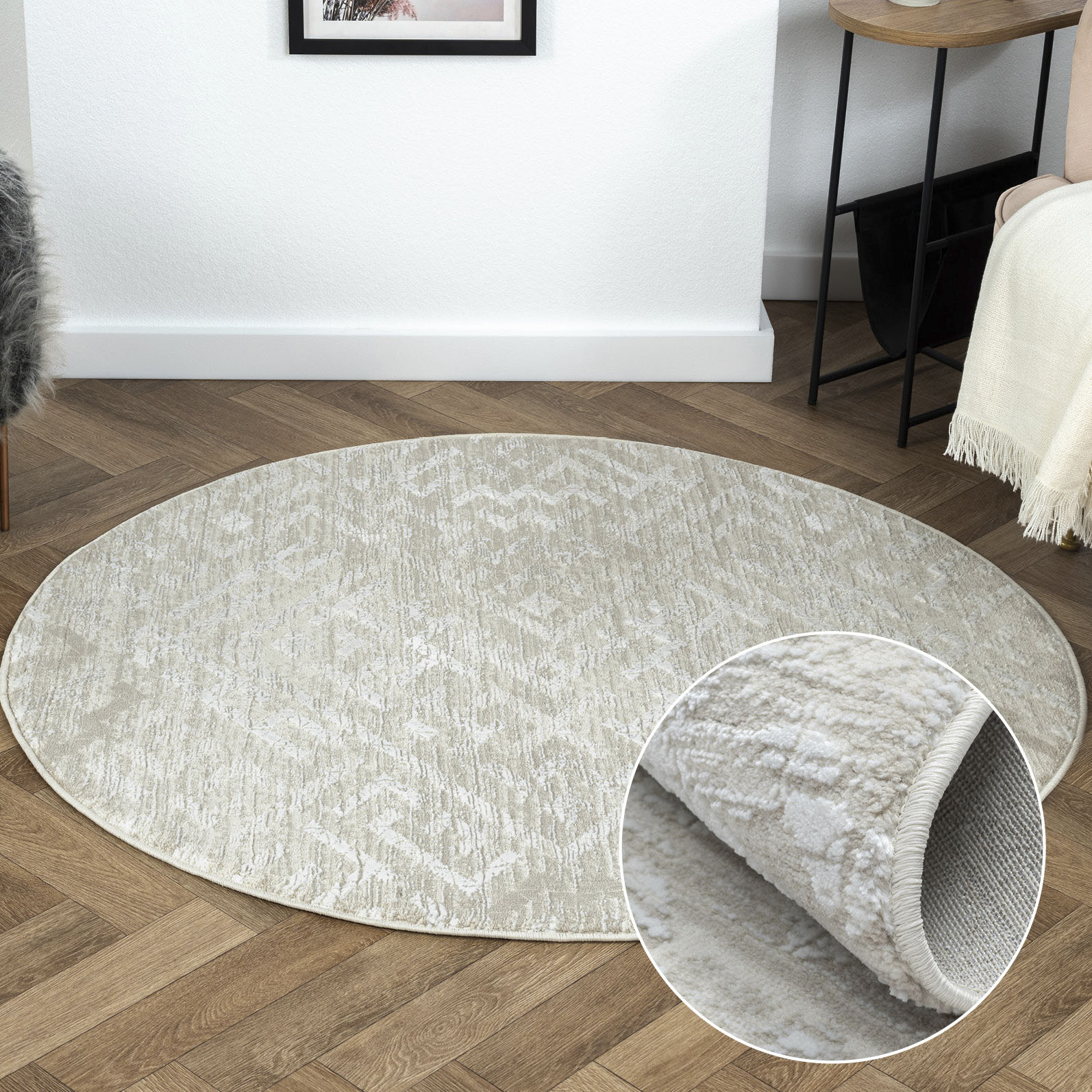 Myflair Möbel & Accessoires Teppich "My Type 2" rund 10 mm Höhe Kurzflor, Ethno-Style, besonders weich durch Microfaser