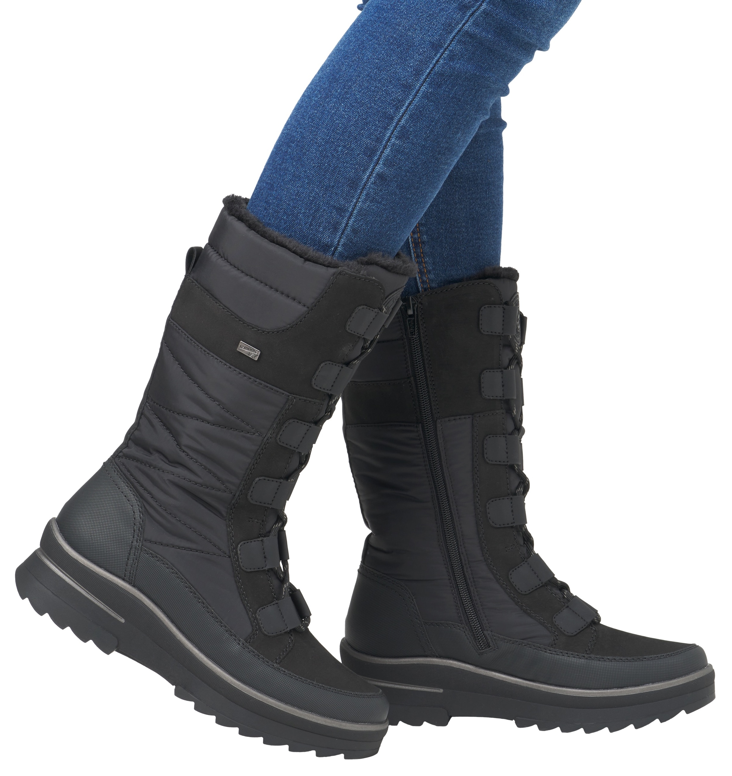 Remonte Winterstiefel, Keilabsatz, Schnürstiefel, Outdoorstiefel mit Innenreißverschluss