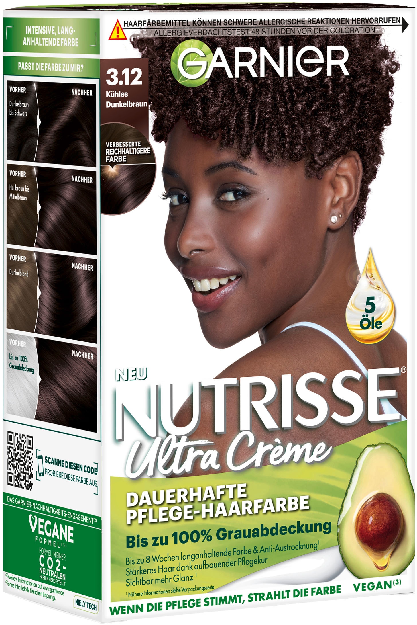GARNIER Coloration »Garnier Nutrisse Creme«, (Packung, 3 tlg.), mit pflegender Formel