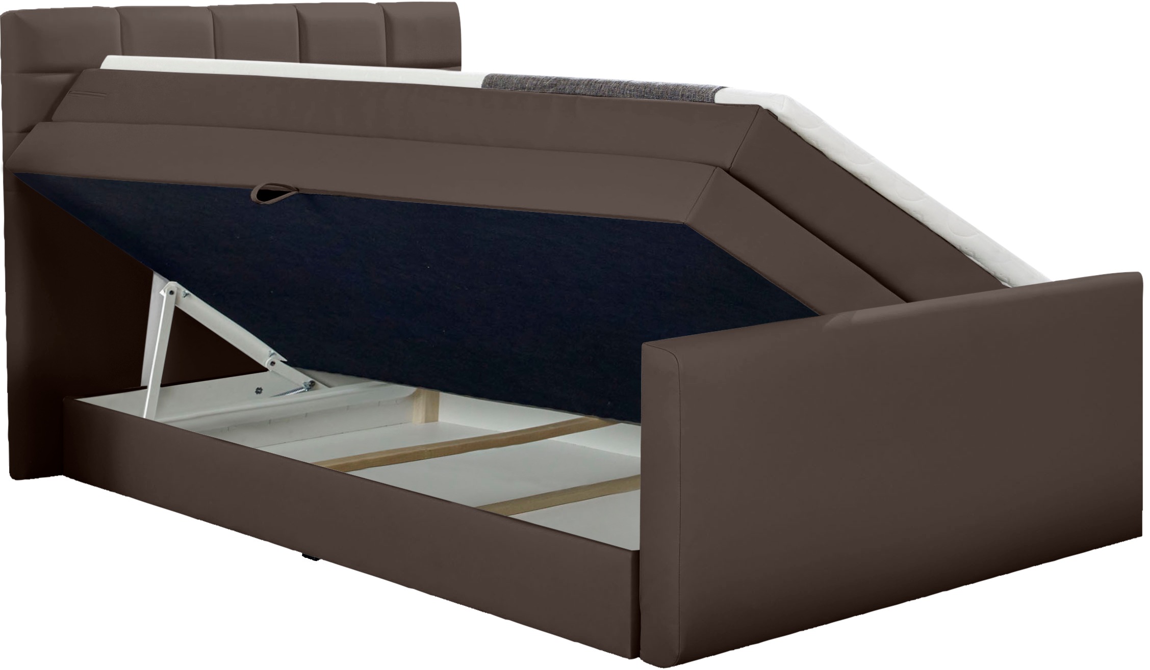 INOSIGN Boxspringbett »Lethbridge«, inkl. Bettkasten und Topper, zwei Matratzenarten in H2