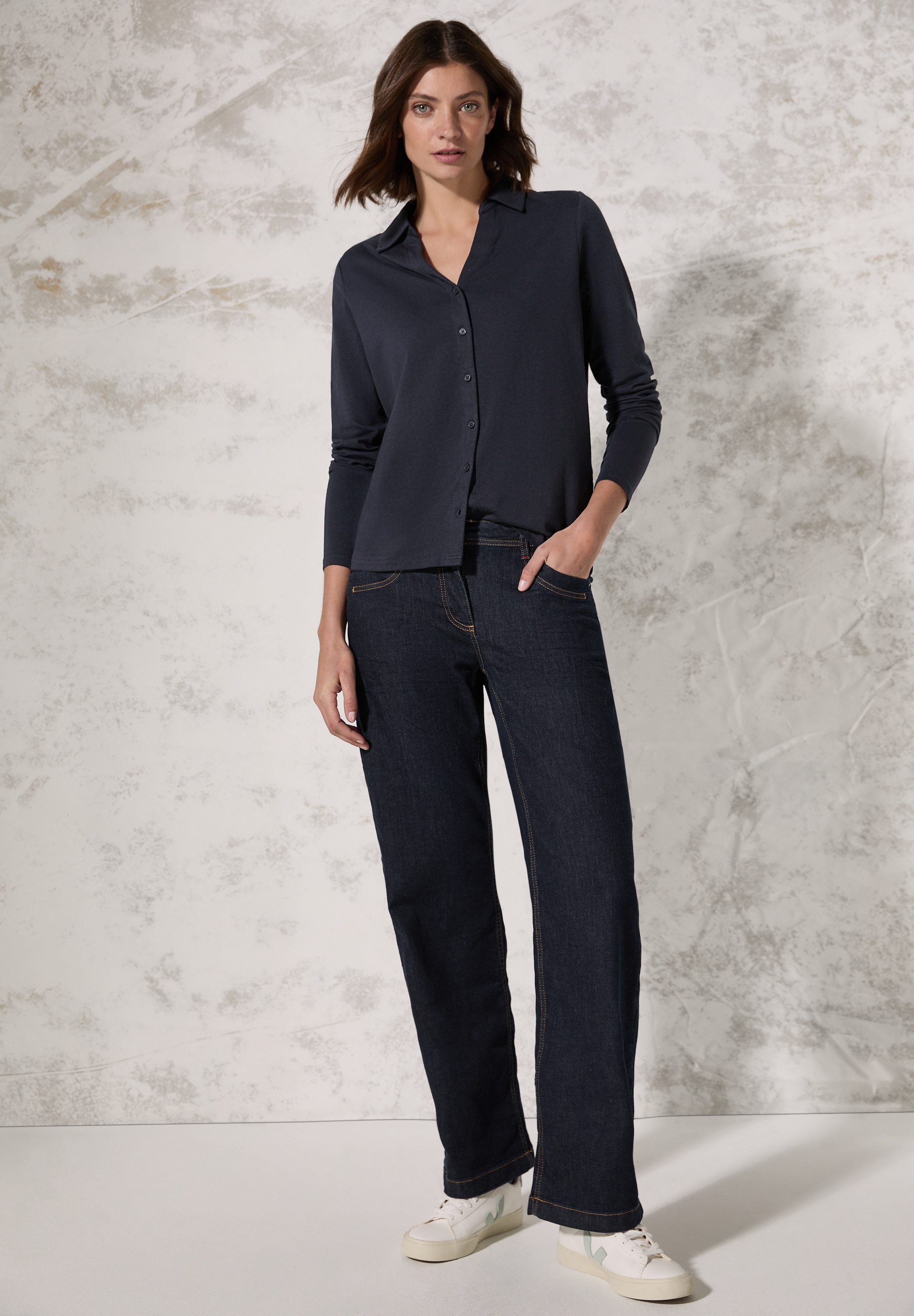Cecil Langarmshirt, aus Baumwolle mit Stretchante