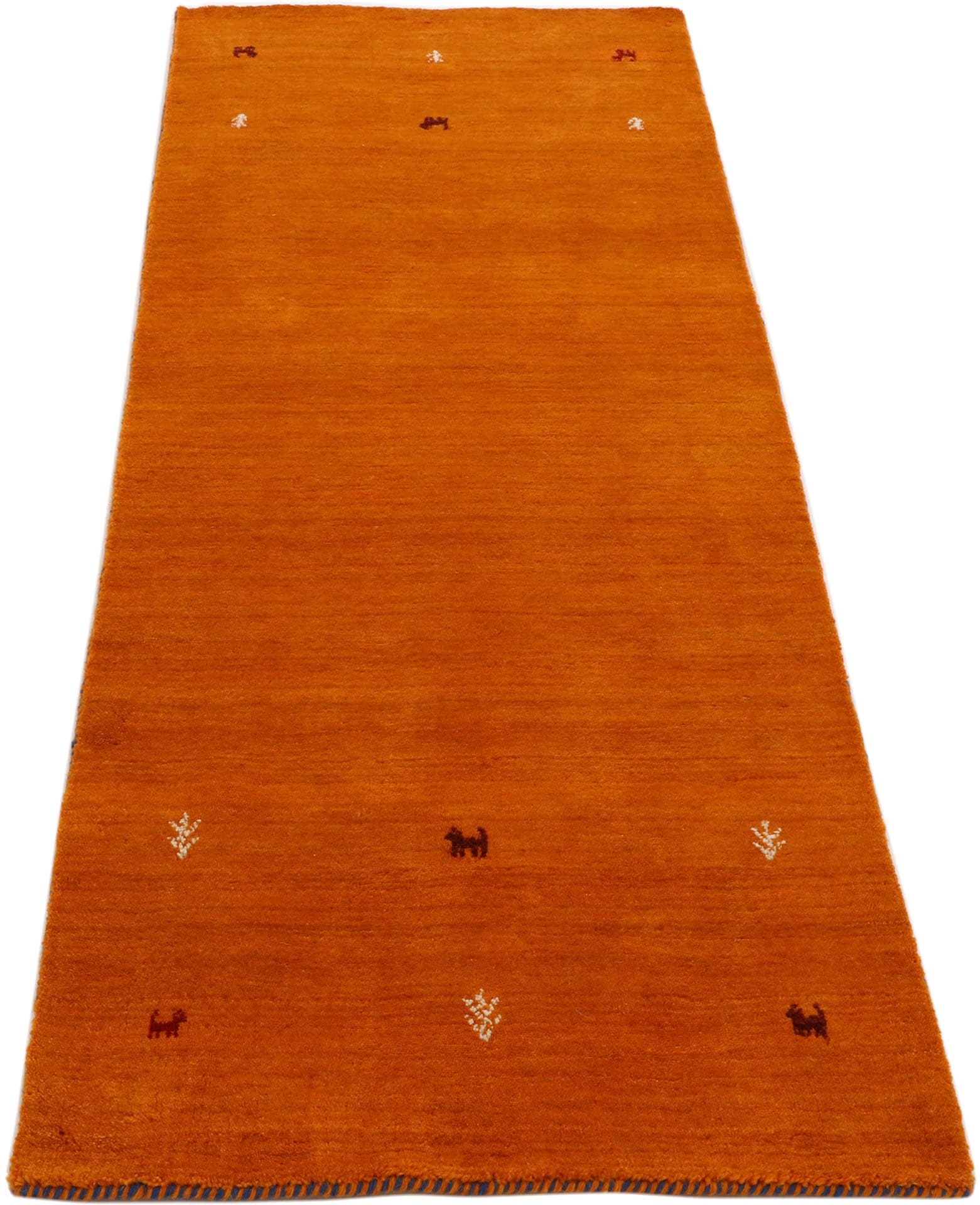 carpetfine Wollteppich »Gabbeh Uni, auch als Läufer erhältlich«, rechteckig, 15 mm Höhe, reine Wolle, handgewebt, Gabbeh Loom Tiermotiv, große Farbauswahl