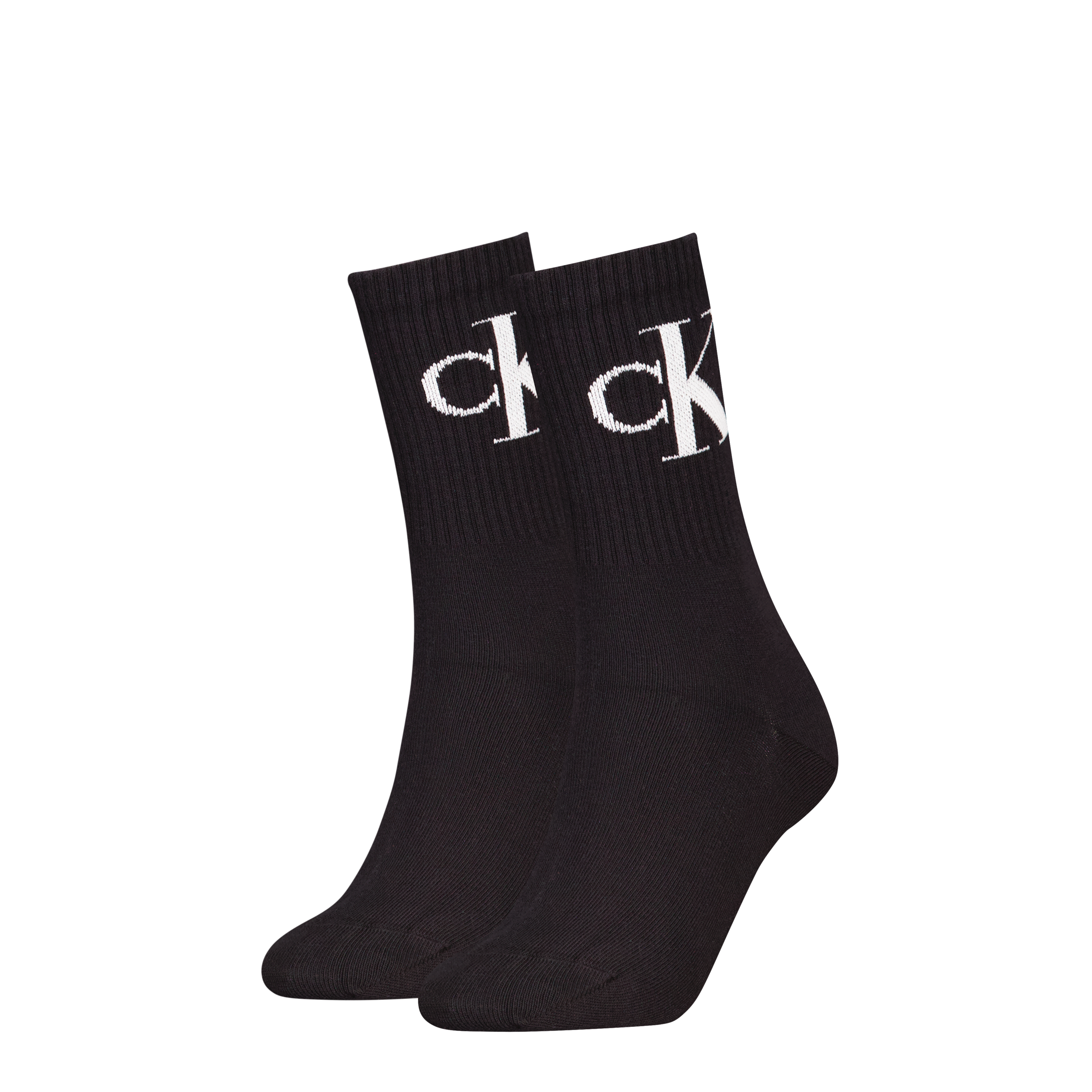 Calvin Klein Jeans Socken "CKJ WOMEN SOCK 2P MONOGRAM" 2 Paar, 2 Paar tlg. mit extra breitem Bündchen, Cotton-Mix, elastisch