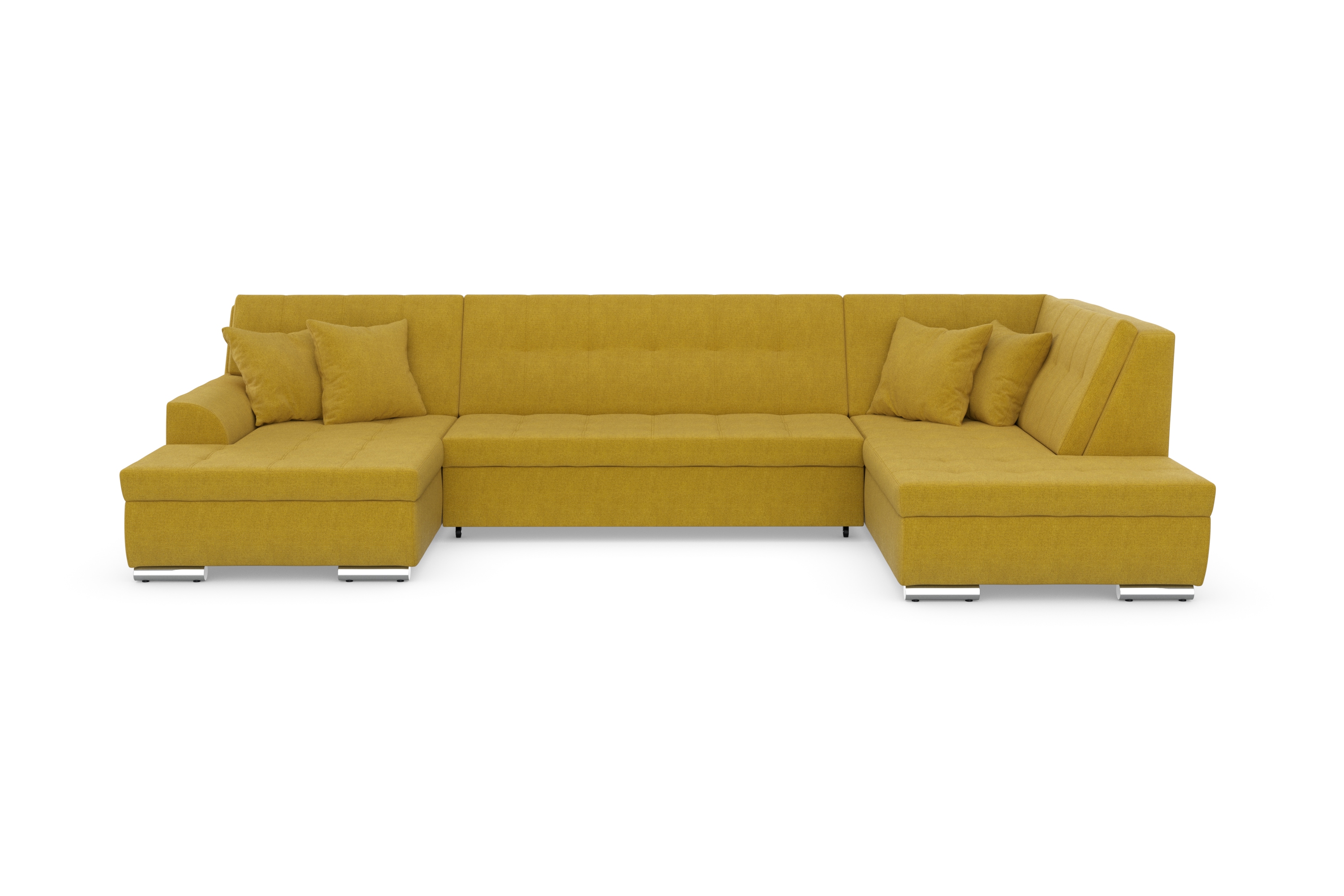 DOMO collection Wohnlandschaft "TREVISO inkl. Zierkissen, moderne Steppung, XXL: 364x201x83 cm" wahlweise mit Bettfunktion, in vielen Bezugsarten auch in Cord U-Form