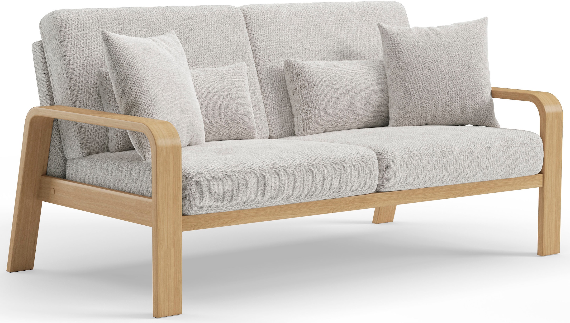 sit&more 2,5-Sitzer »Kolding«, Armlehnen aus Buchenholz in natur, verschiedene Bezüge und Farben