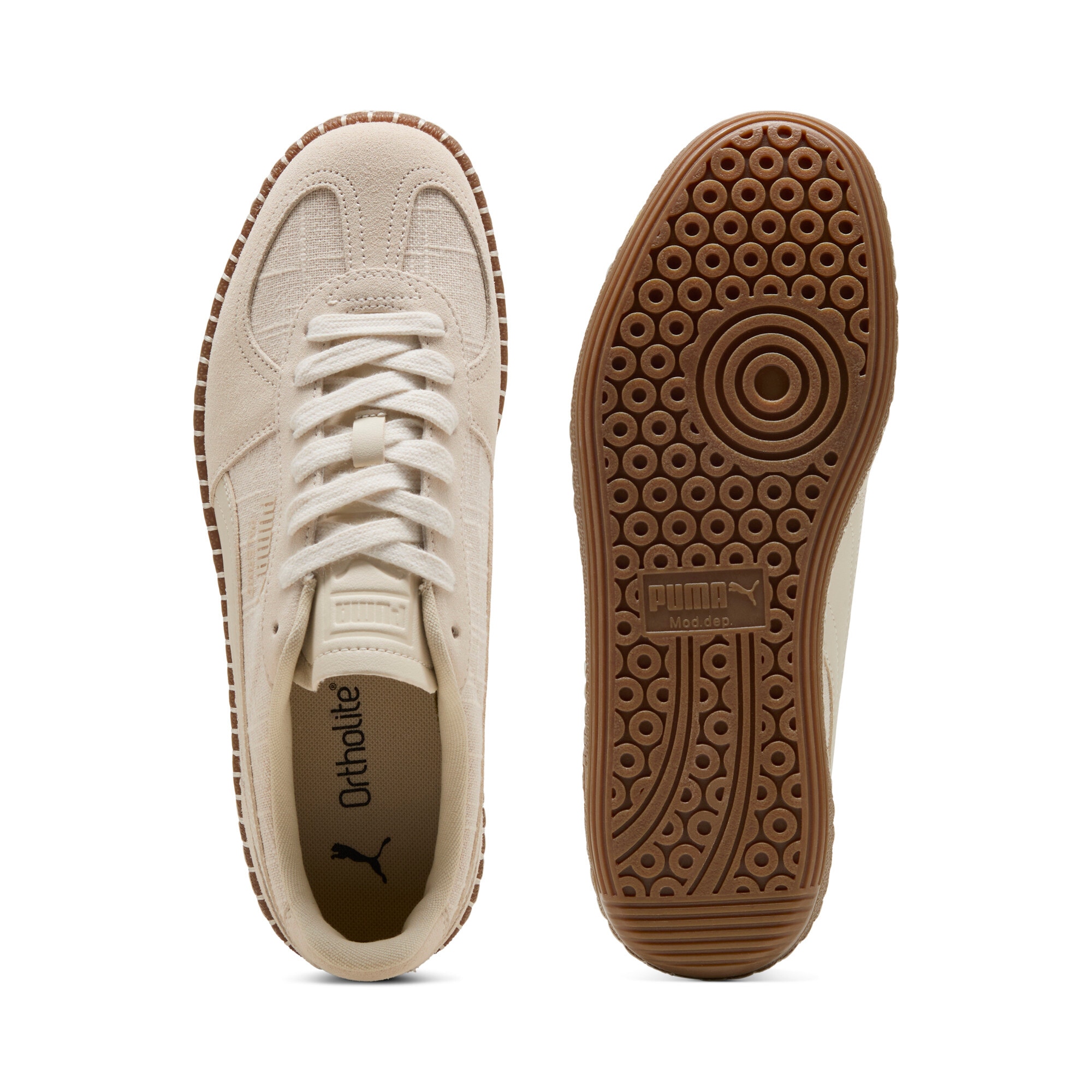 PUMA Sneaker »PALERMO STRAW«  mit profiliertem Laufsohlenprofil, mit Gummilaufsohle, mit Schnürung