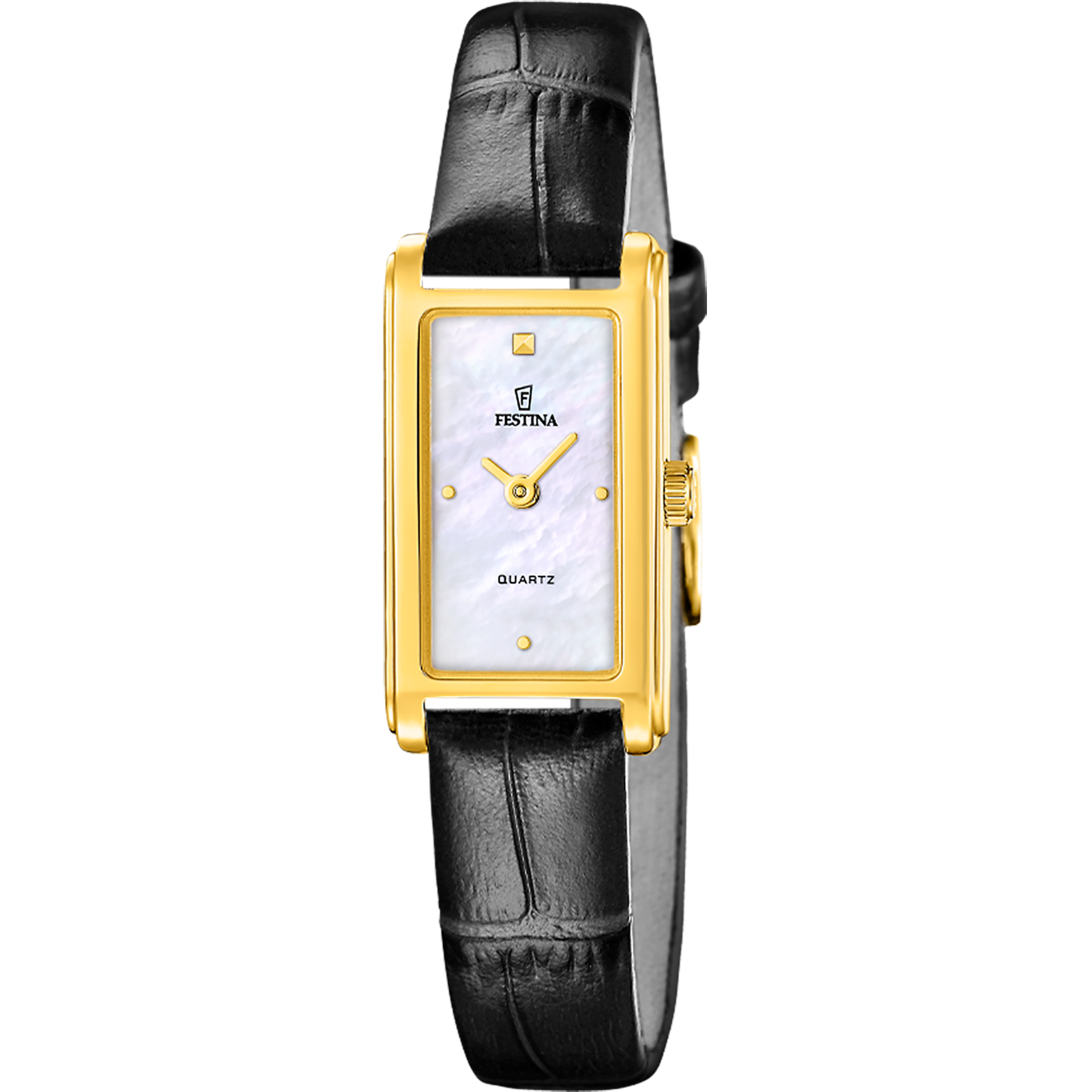 FESTINA Damen Quarzuhr "Mademoiselle", gold, Armbanduhren, Armbanduhr, Damenuhr, Lederarmband, analog
