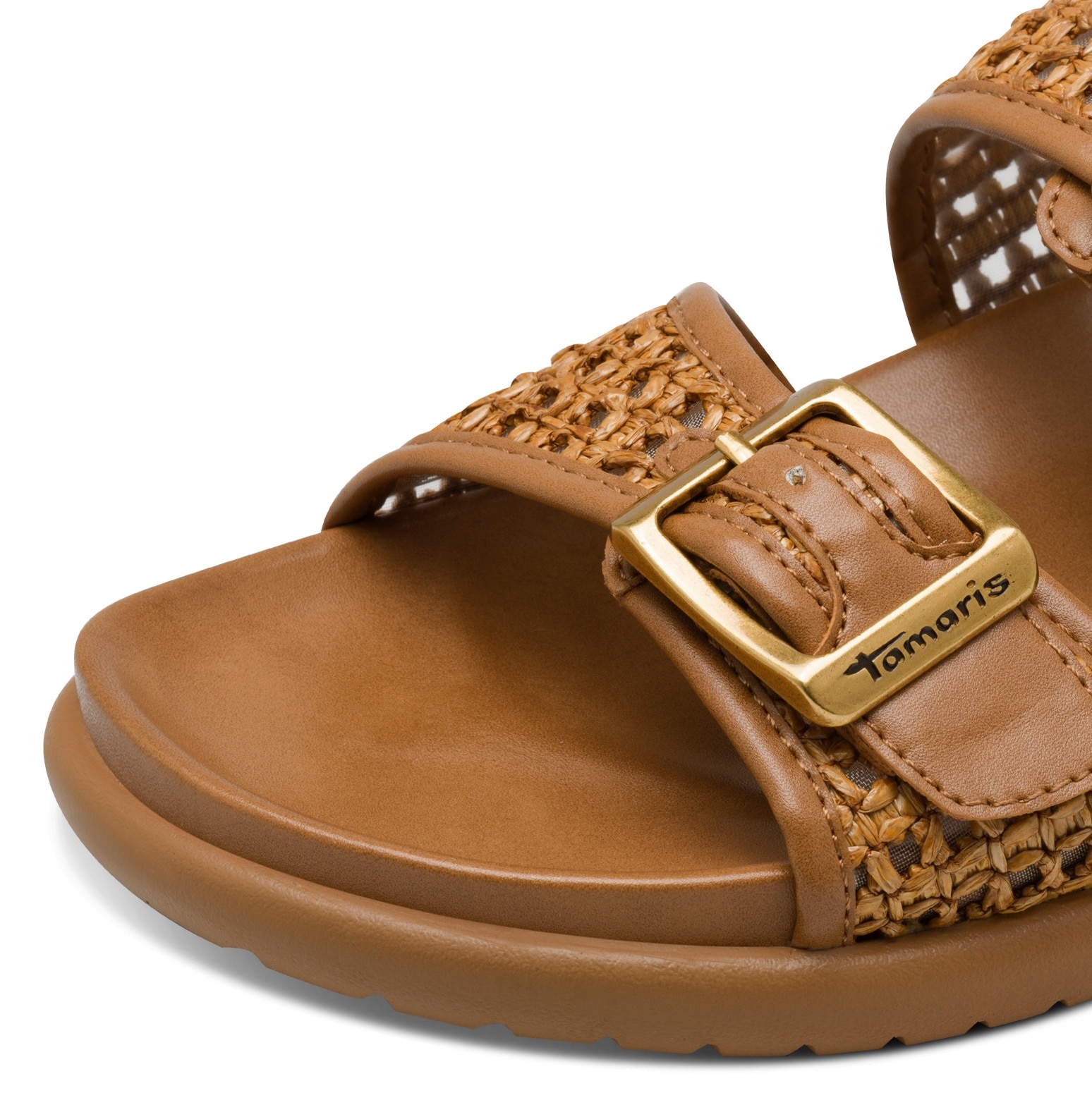 Tamaris Pantolette, Plateau, Sommerschuh, Schlupfschuh mit verstellbaren Schnallen