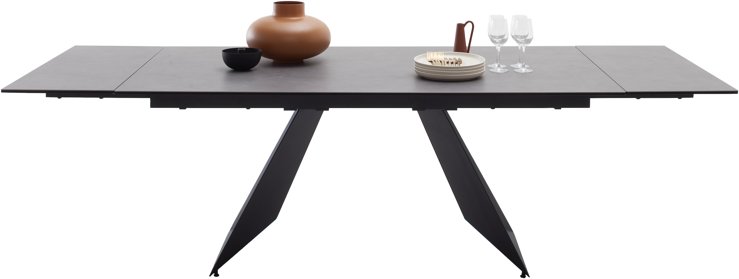 MCA furniture Esstisch »Nagoya« 1 Stk. tlg. Auszugstisch, Stirnauszug, Metallgestell, Keramik, Sicherheitsglas