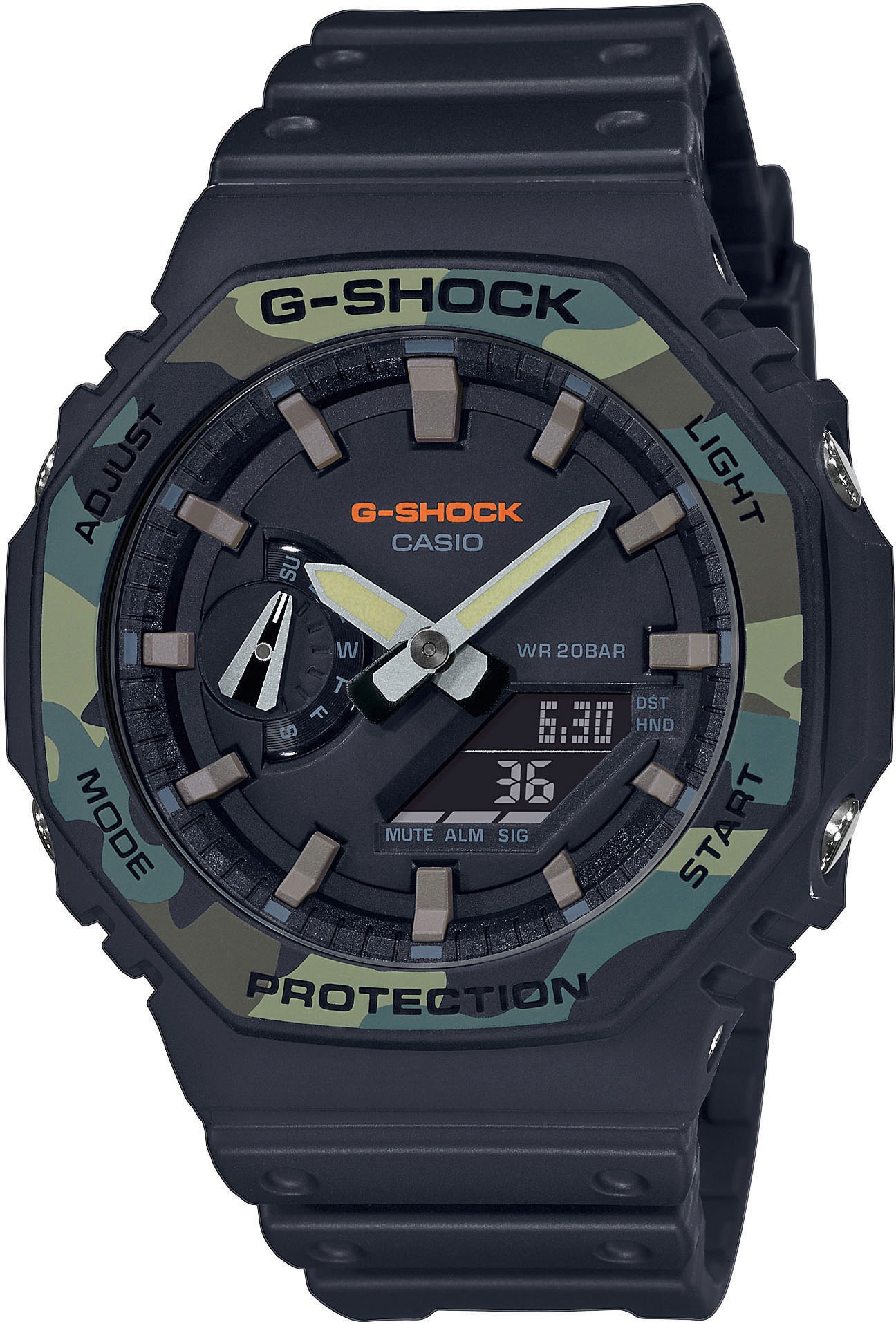 CASIO G-SHOCK Quarzuhr,Armbanduhr,Herrenuhr, digital, bis 20bar wasserd.Resinarmband