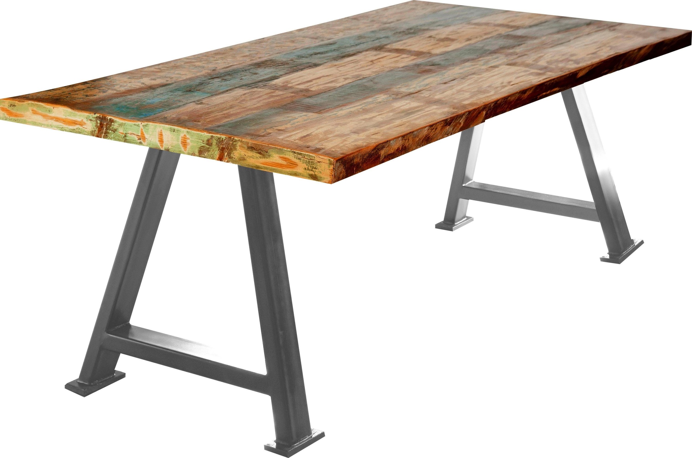 SIT Esstisch »Tops&Tables«, mit Platte aus recyceltem Altholz mit Farbresten, Shabby Chic, Vintage