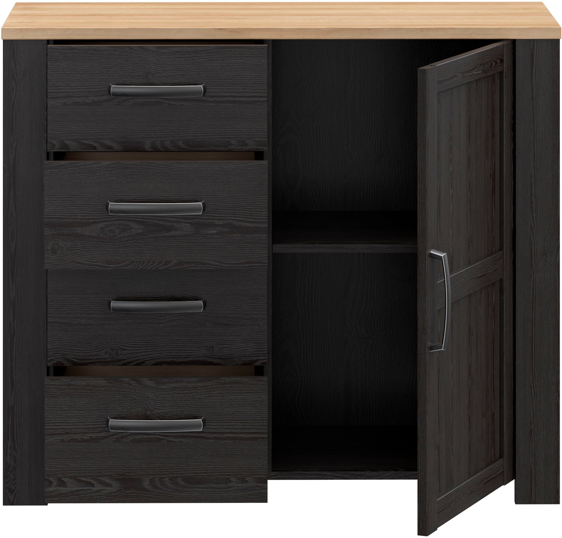 Thumbnail - FORTE Kommode B/H/T 101,4/87/42 cm, Soft Close, 4 Schubkästen