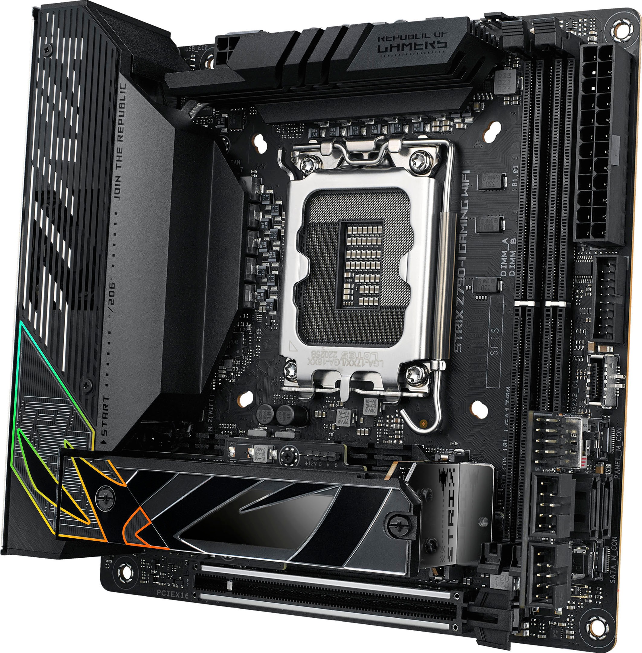 Asus Mainboard »ROG STRIX Z790-I GAMING WIFI«, mini-ITX, DDR5 Speicher, 2x M.2, PCIe 5.0, WiFi 6E, Thunderbolt 4