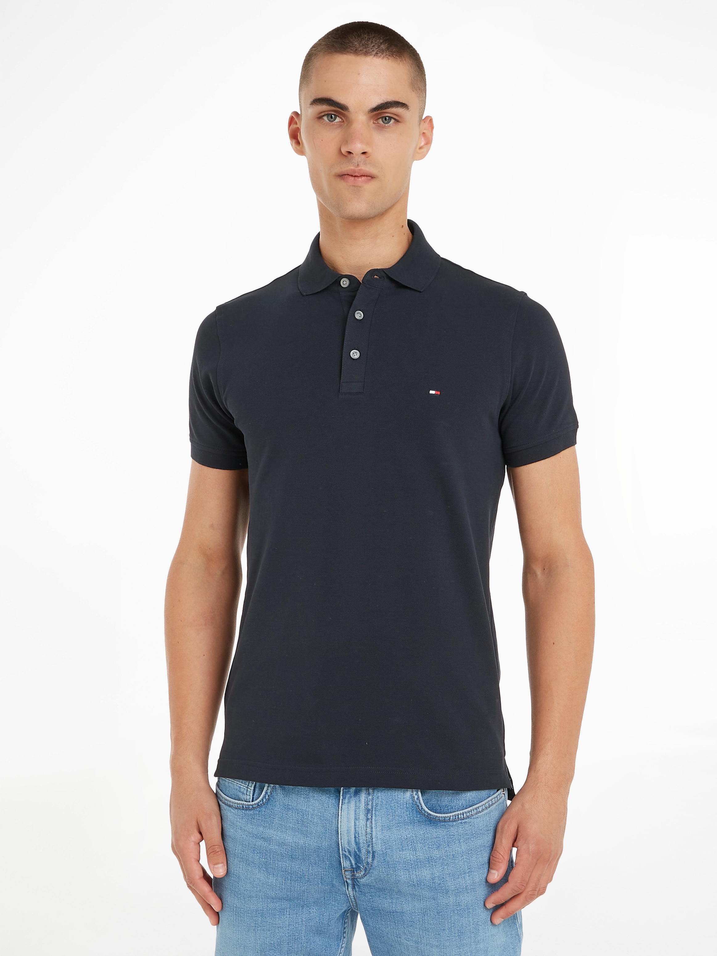 Tommy Hilfiger Poloshirt "1985 SLIM POLO" mit Stickerei, Piqué-Qualität, Sl günstig online kaufen
