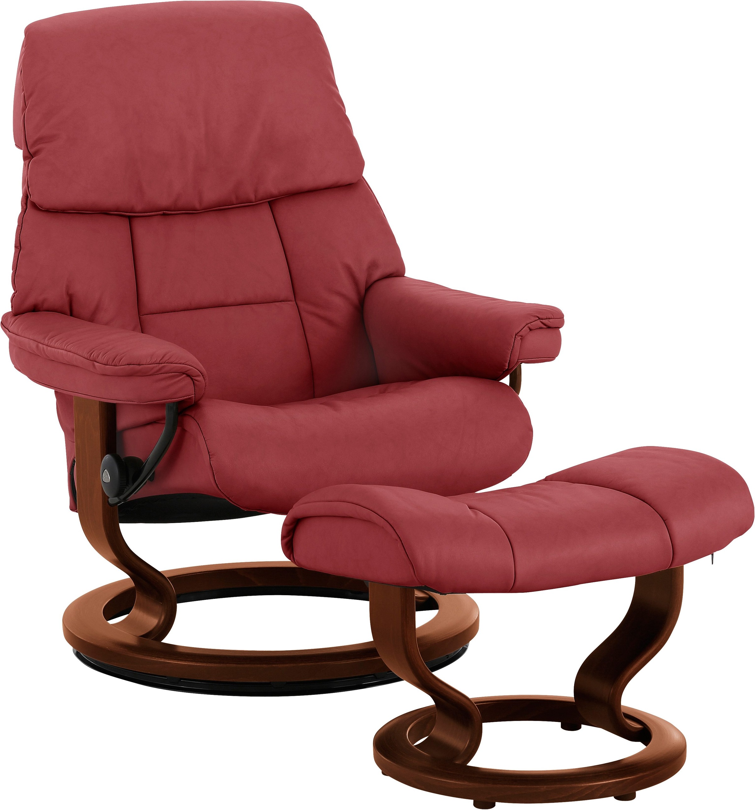 Stressless® Relaxsessel »Ruby«, (Set, Relaxsessel mit Hocker), mit Classic Base, Größe M, Gestell Eiche, Wenge, Braun & Schwarz
