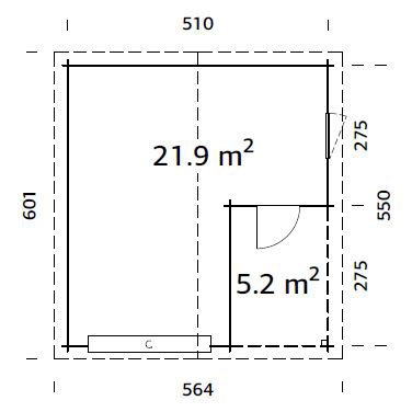 Palmako Garage »Irene/Roger«, BxTxH: 564x601x321 cm, mit Anbau, ohne Tor, hellbraun