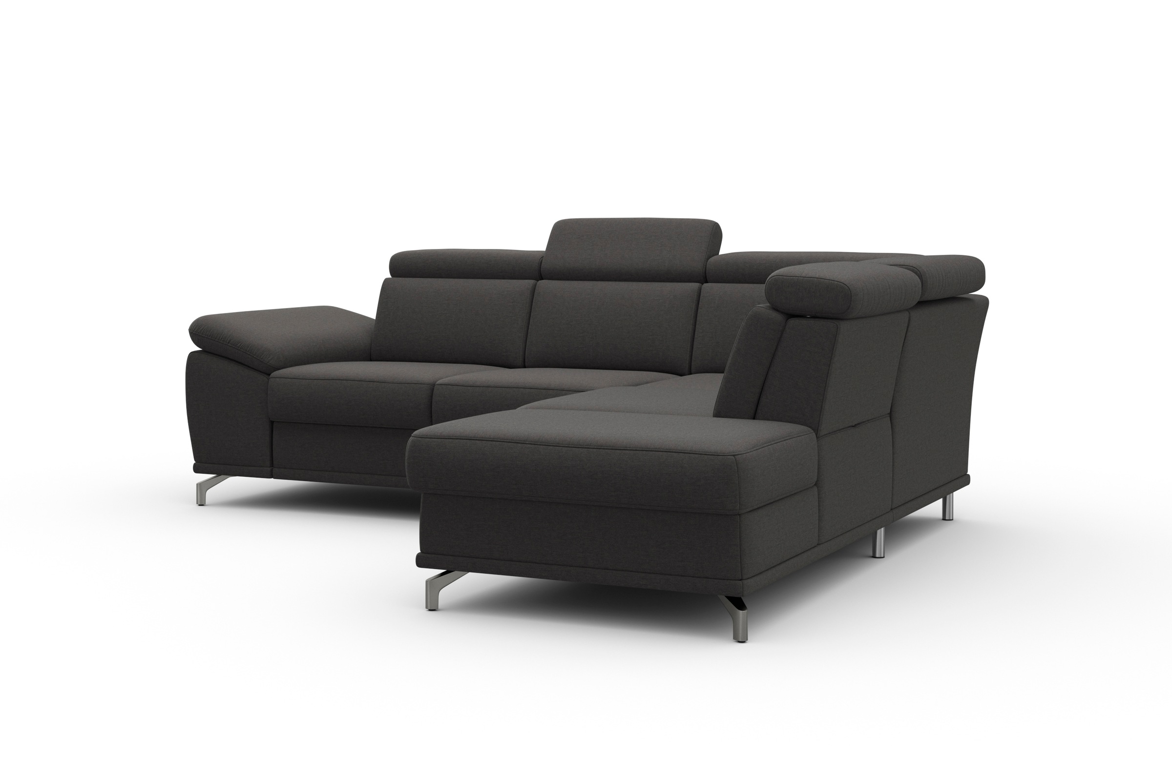 sit&more Ecksofa »Cabrio L-Form«, mit Sitztiefenverstellung und Federkern, 3 Nierenkissen